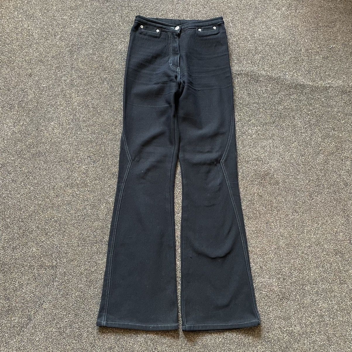 Vintage Vintage Y2K Baggy Wide Leg Faded Black Jeans Skater Logo 28 Size 28" / US 6 / IT 42 - 1 Thumbnail