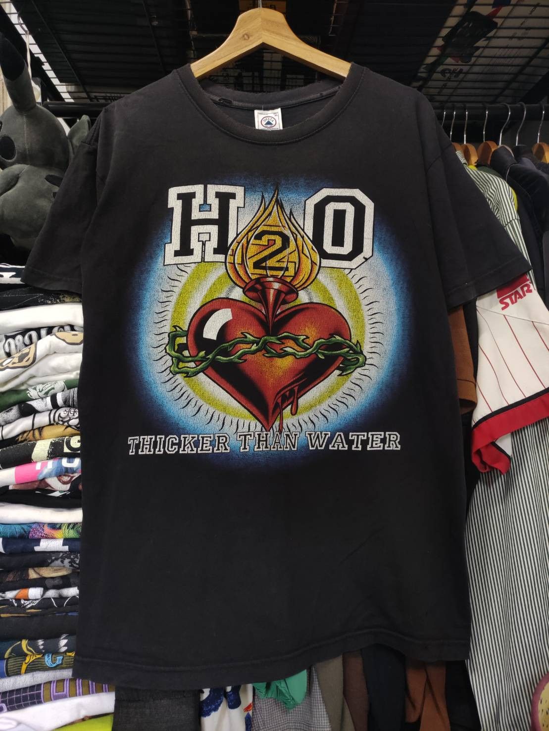 Band Tees Vtg 90's H2O Band " Thinker Than Water " Album Promo T-Shirt Size US XL / EU 56 / 4 - 3 Thumbnail