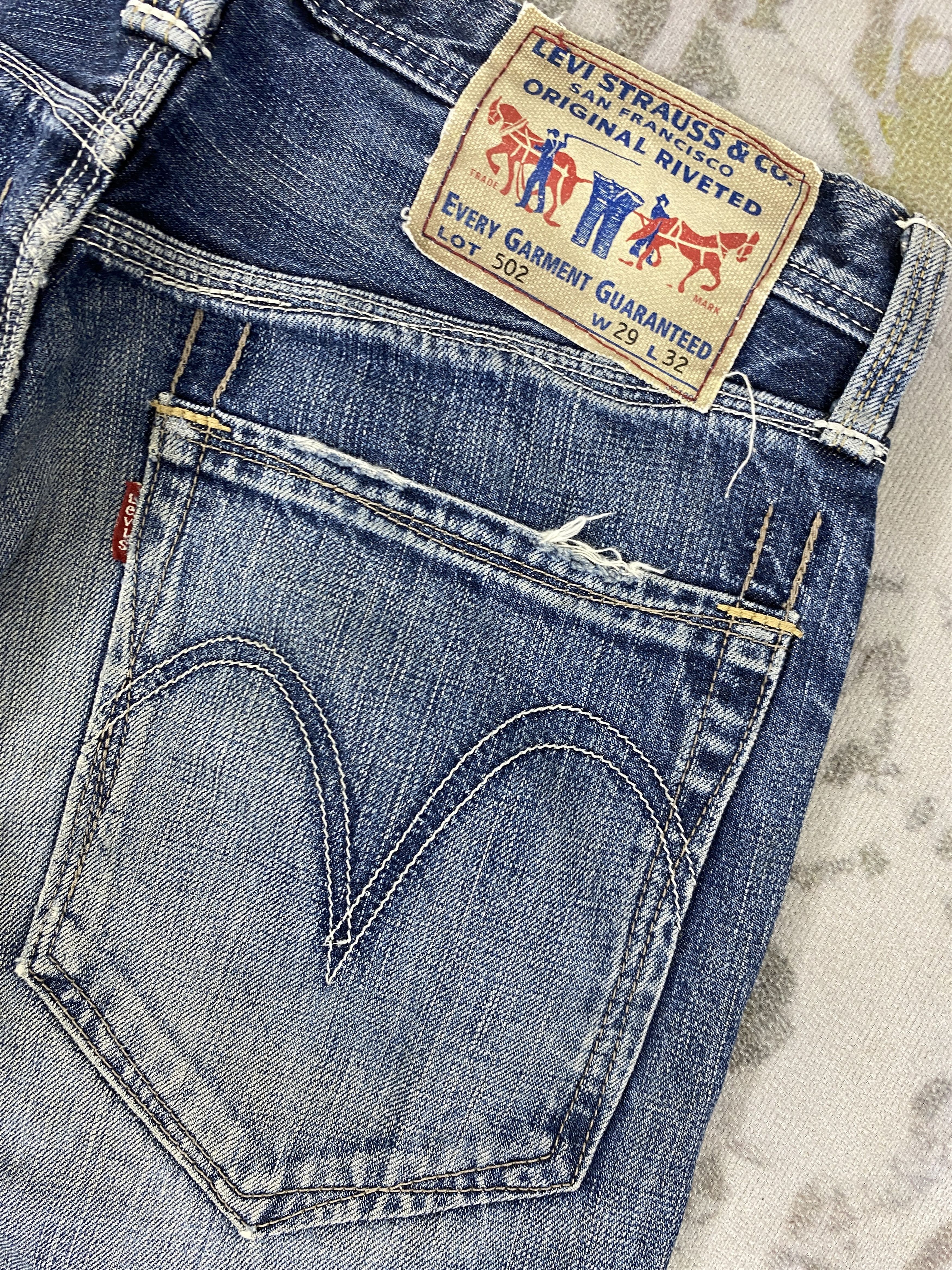 Levi's Distressed Blue Vintage Levi's 502 Jeans 30x31.5 - JN3588 Size US 30 / EU 46 - 12 Thumbnail