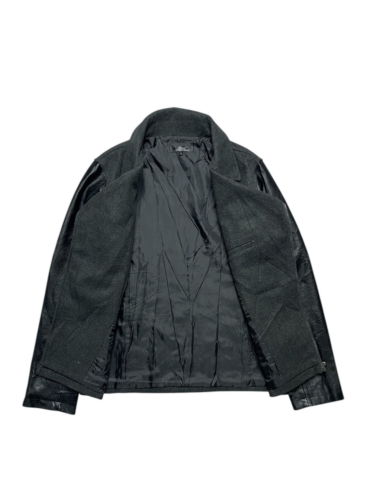 If Six Was Nine 2000’s Beno - Assymetrical Biker Leather Sleeves Jacket Size US M / EU 48-50 / 2 - 5 Thumbnail