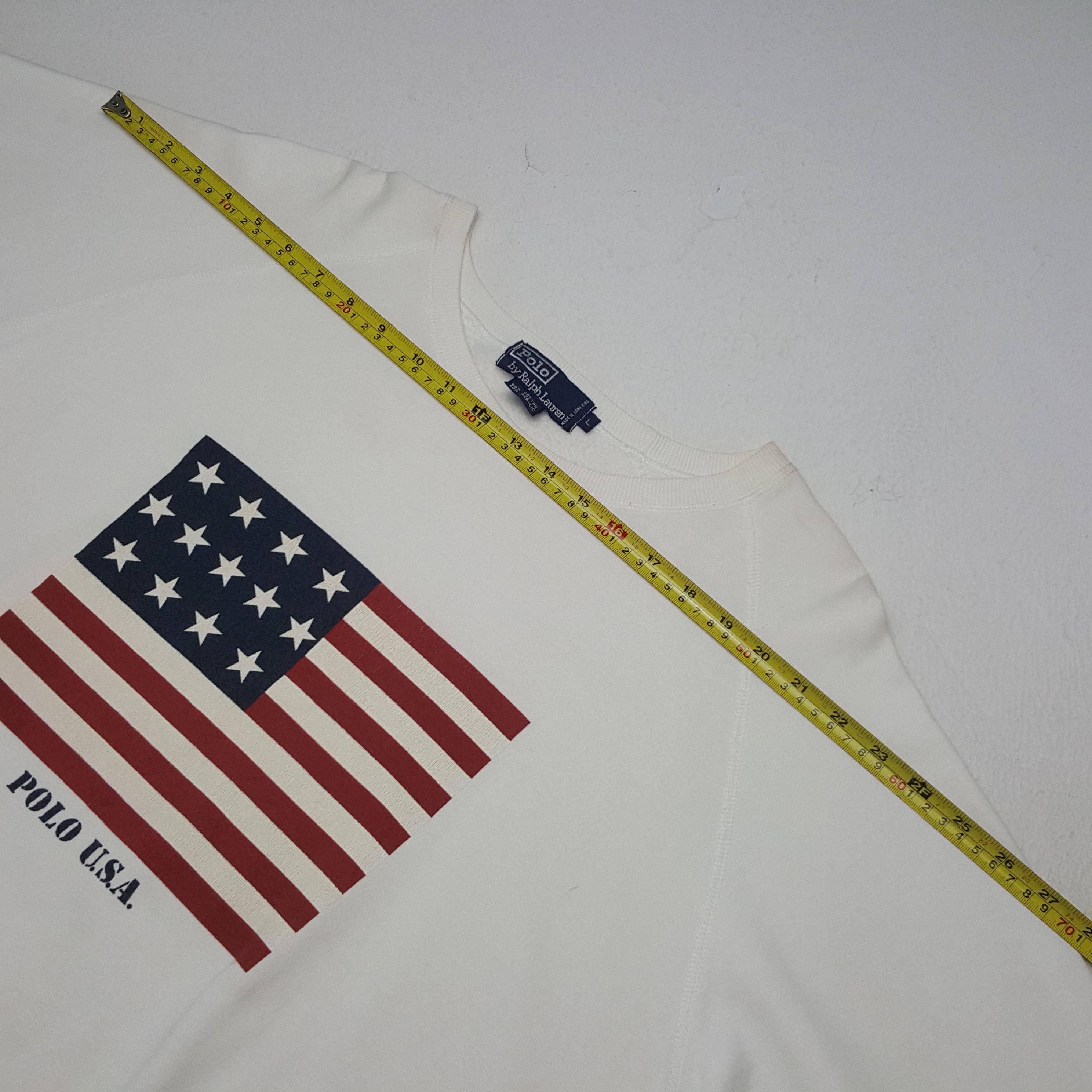 Polo Ralph Lauren × Vintage Vintage Polo USA American USA Flag Sweatshirt Size US XXL / EU 58 / 5 - 5 Thumbnail
