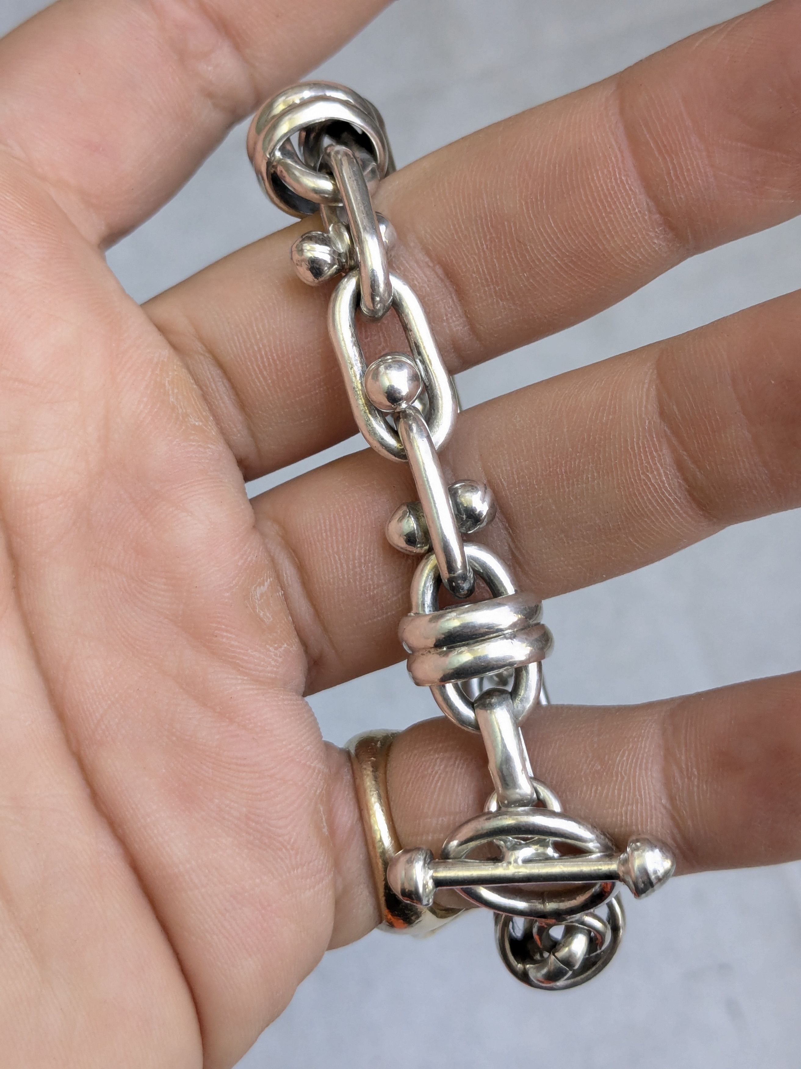 Jewelry Sterling Silver Bracelet DNA Knot 6.25" Biker Heavy Size ONE SIZE - 13 Thumbnail