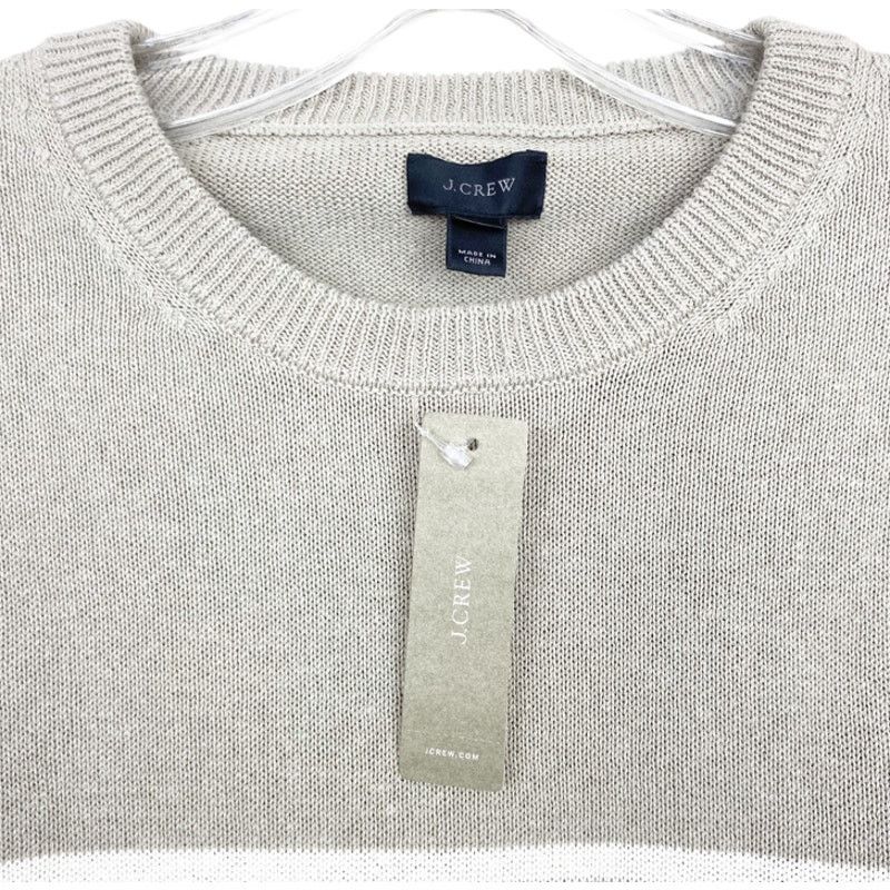 J.Crew J. Crew Tan White Striped Sweater Sz L Size US L / EU 52-54 / 3 - 2 Thumbnail