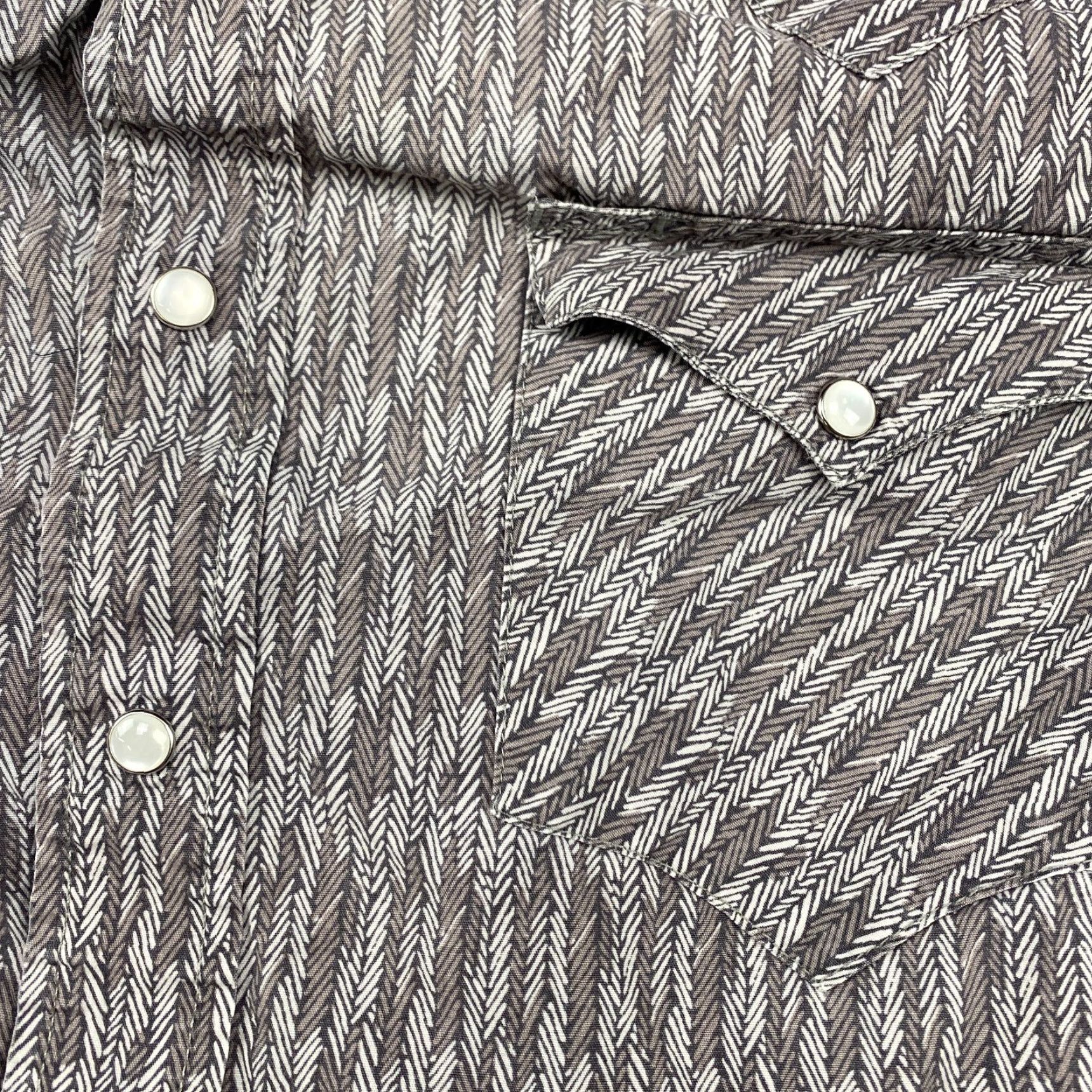 Roper Roper Button-Up Shirt Geometric Mens M Brown Pearl Snap Long Sleeve Western Shirt Size US M / EU 48-50 / 2 - 6 Thumbnail