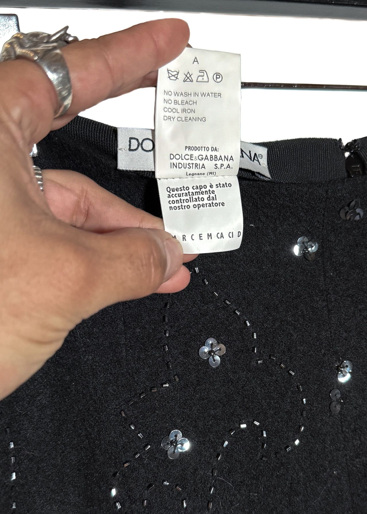 Dolce & Gabbana Dolce & Gabbana Vintage SS99 Black Wool Beaded Pants Size 30" / US 8 / IT 44 - 7 Thumbnail