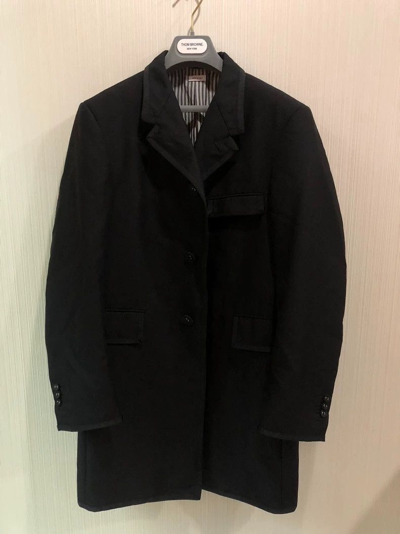 Thom Browne Thom Browne Black wrap-edged coat windbreaker 2503-Nextarr Size US S / EU 44-46 / 1 - 1 Thumbnail