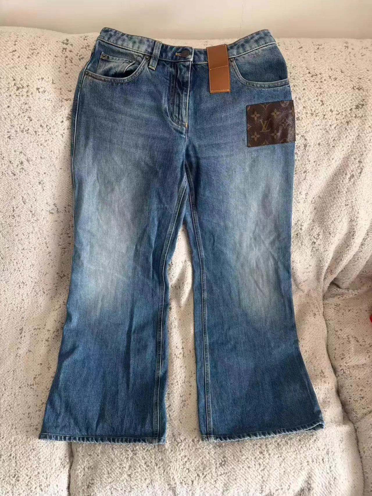 Louis Vuitton LV Denim Wide-Leg Pants 99 New Women's 36 Size 26" / US 2 / IT 38 - 1 Thumbnail