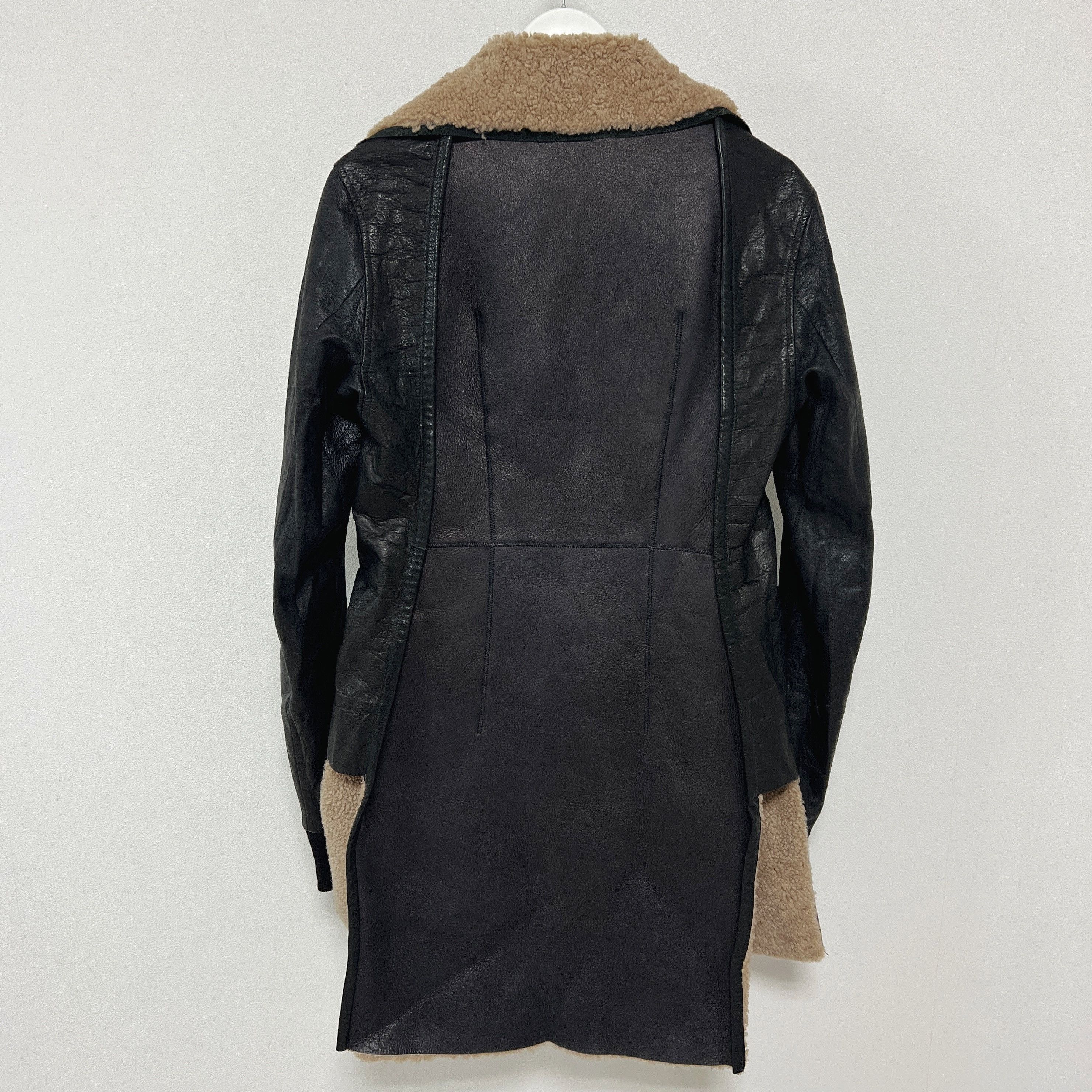 Rick Owens Rick Owens 10FW Long Shearling Moto Car Coat Size XS / US 0-2 / IT 36-38 - 3 Thumbnail