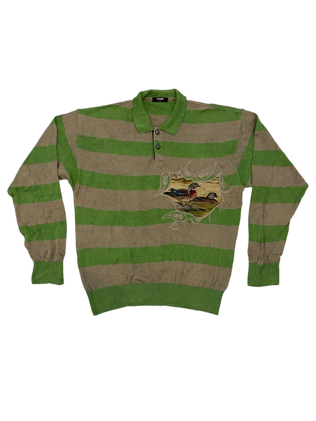 Celine Vintage Celine Embroidered Long Sleeve Shirt Size US M / EU 48-50 / 2 - 2 Thumbnail
