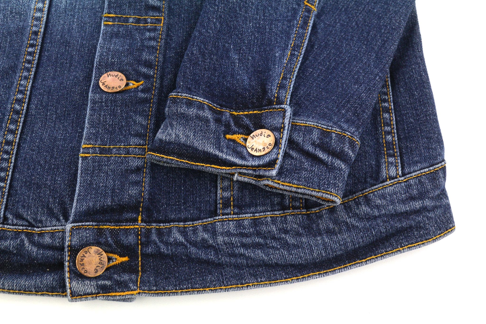 Nudie Jeans PERRY XS Excellent Blue Washed Logo Denim Jacket 81956 Size US XS / EU 42 / 0 - 5 Thumbnail