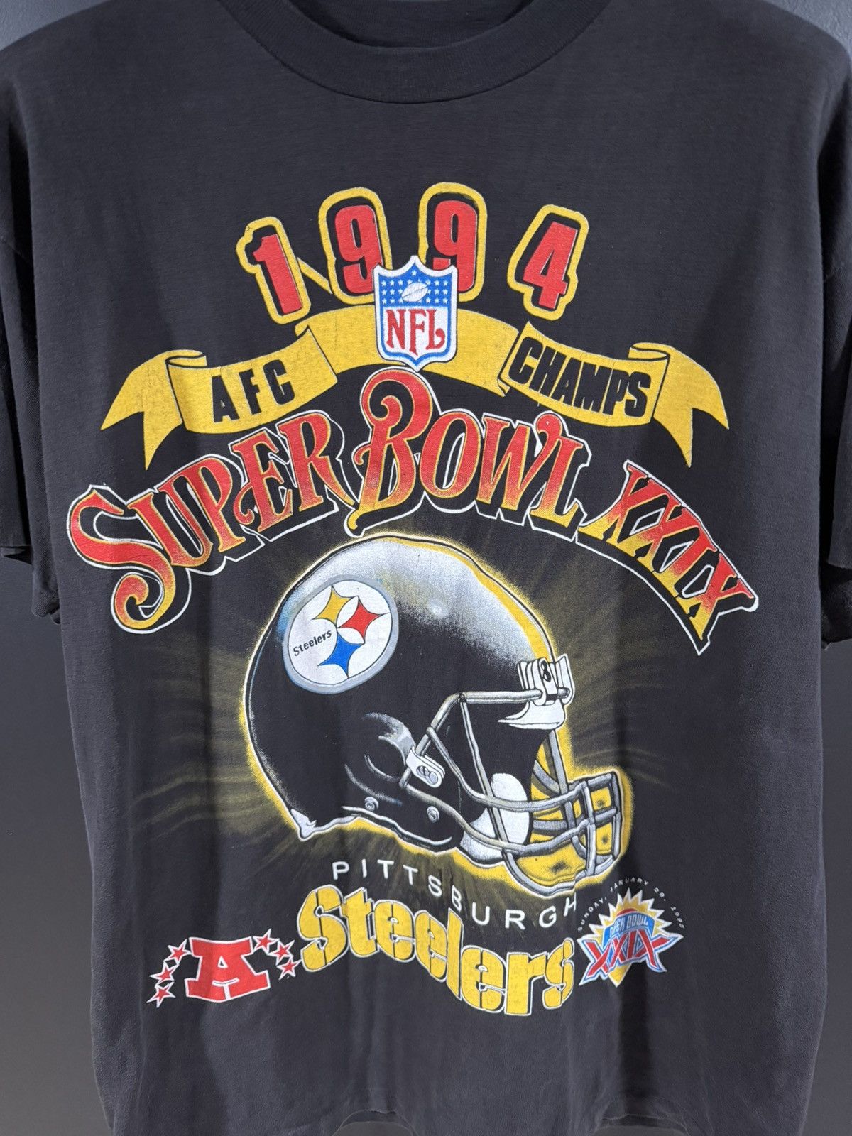 Vintage 1994 Vintage Pittsburgh Steelers Single Stitch Faded Tee XL Size US XL / EU 56 / 4 - 2 Thumbnail