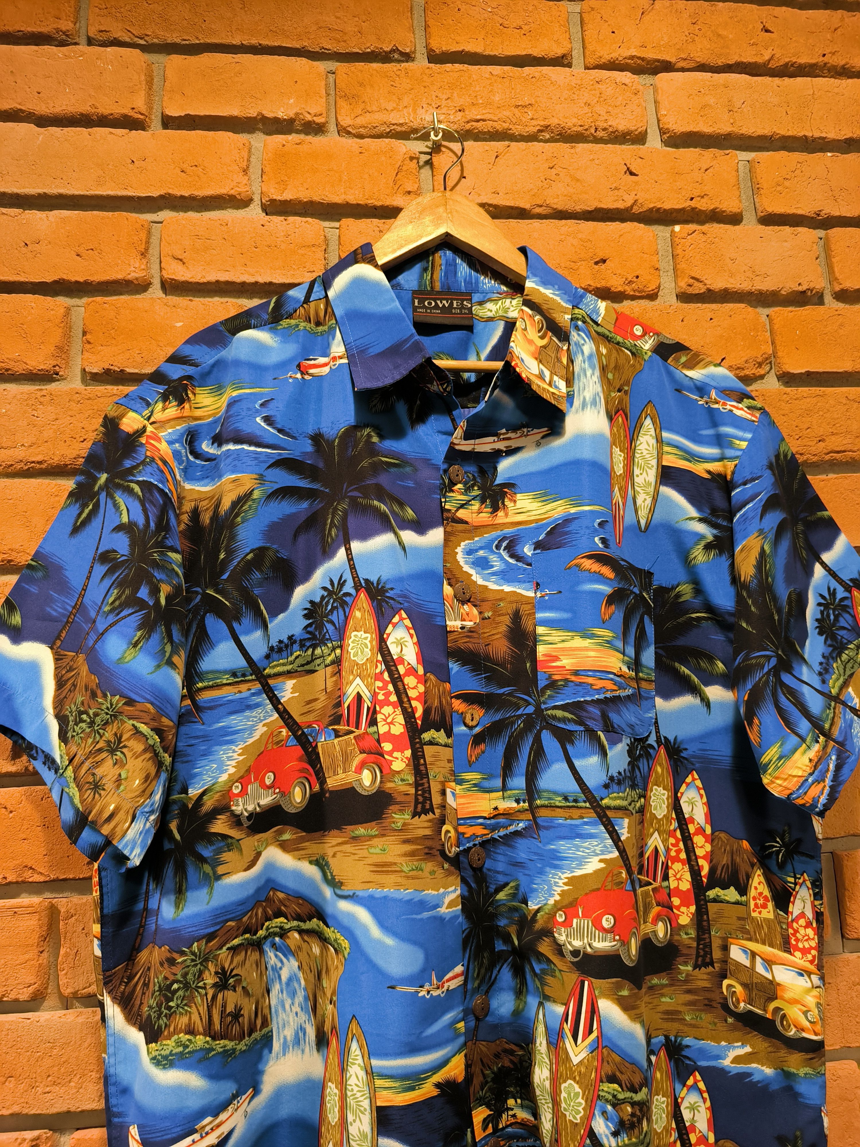 Vintage Vintage Lowes Hawaiian Shirt Short Sleeve Button-Up Print Size US XXL / EU 58 / 5 - 3 Thumbnail