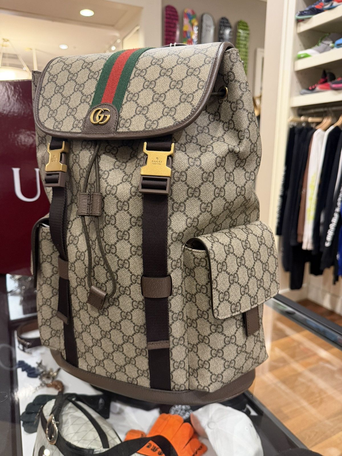 Gucci Gucci Ophidia GG Canvas Large Backpack Size ONE SIZE - 3 Thumbnail
