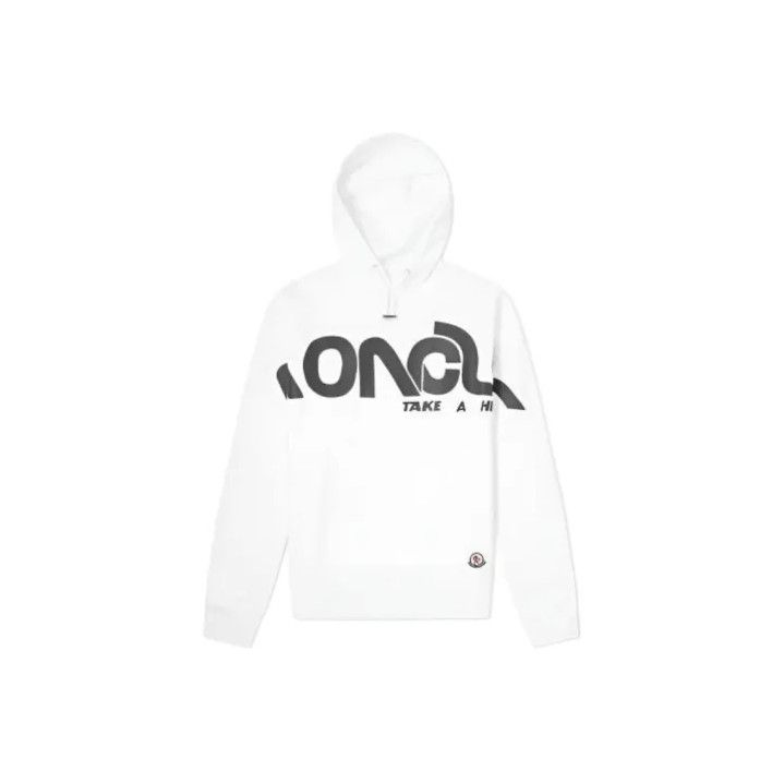 Moncler Moncler Logo Letter Pattern Men's White Hoodie Size US M / EU 48-50 / 2 - 1 Thumbnail