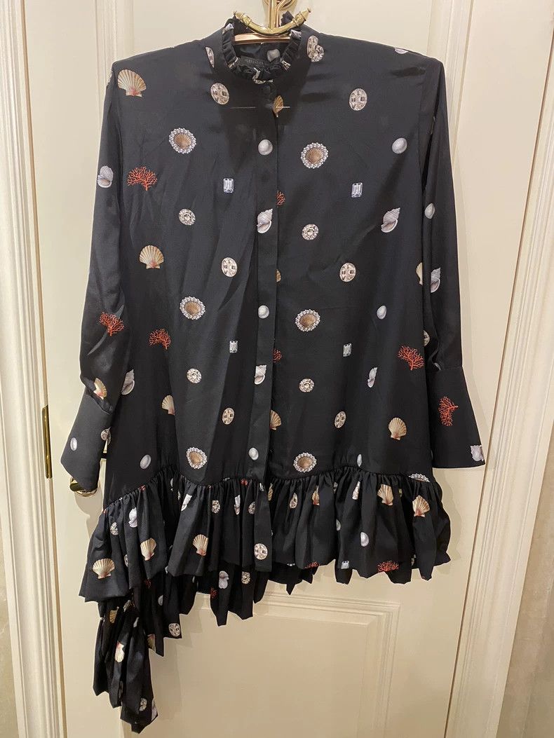 Alexander McQueen Alexander McQUEEN size 40 Shell patterned dress 2505-Nexta Size L / US 10 / IT 46 - 1 Thumbnail