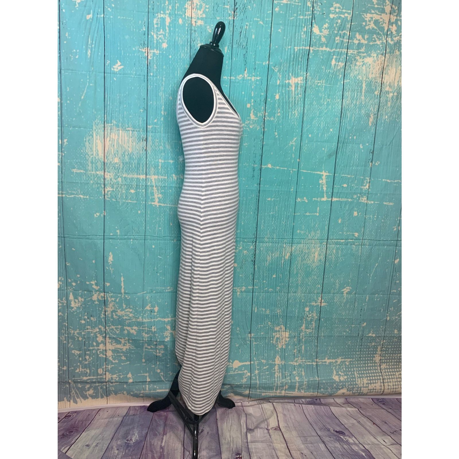 Loft Loft gray striped maxi tank top dress size XS Size XS / US 0-2 / IT 36-38 - 6 Thumbnail
