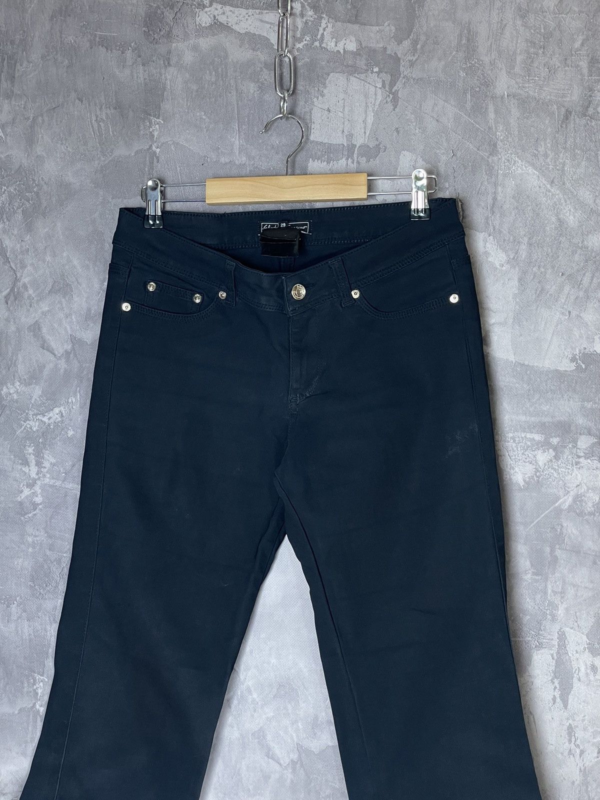 Salvatore Ferragamo × Vintage Salvatore Ferragamo Navy Formal Trousers Pants Size 29" - 2 Thumbnail