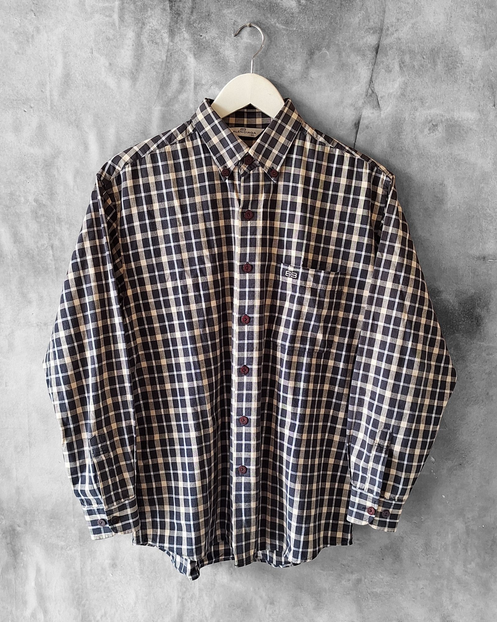Balenciaga Vintage Balenciaga Plaid Shirt Size US M / EU 48-50 / 2 - 1 Thumbnail