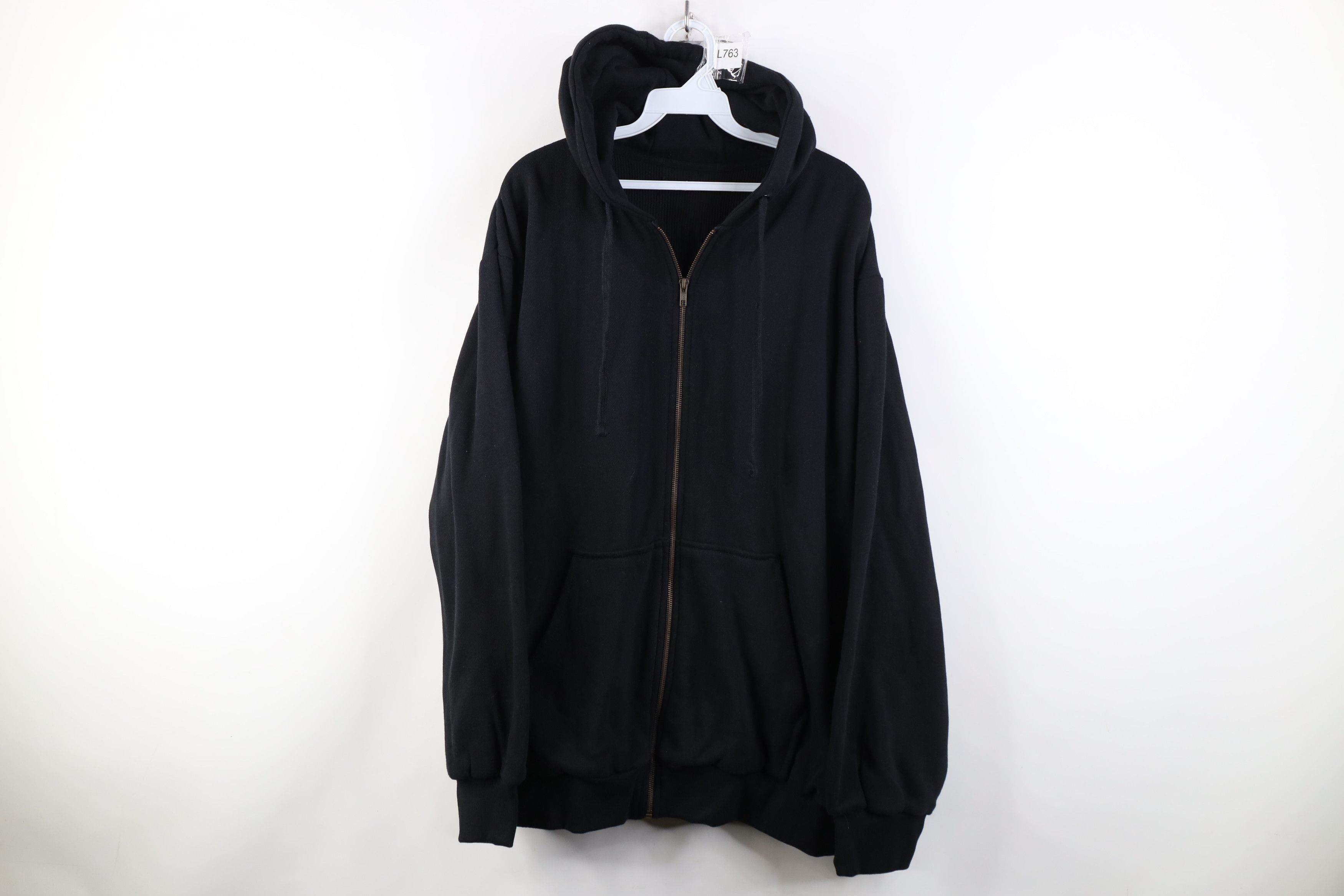 Vintage Vintage 90s Y2K Streetwear Thermal Lined Zip Hoodie Black Size US XL / EU 56 / 4 - 1 Thumbnail