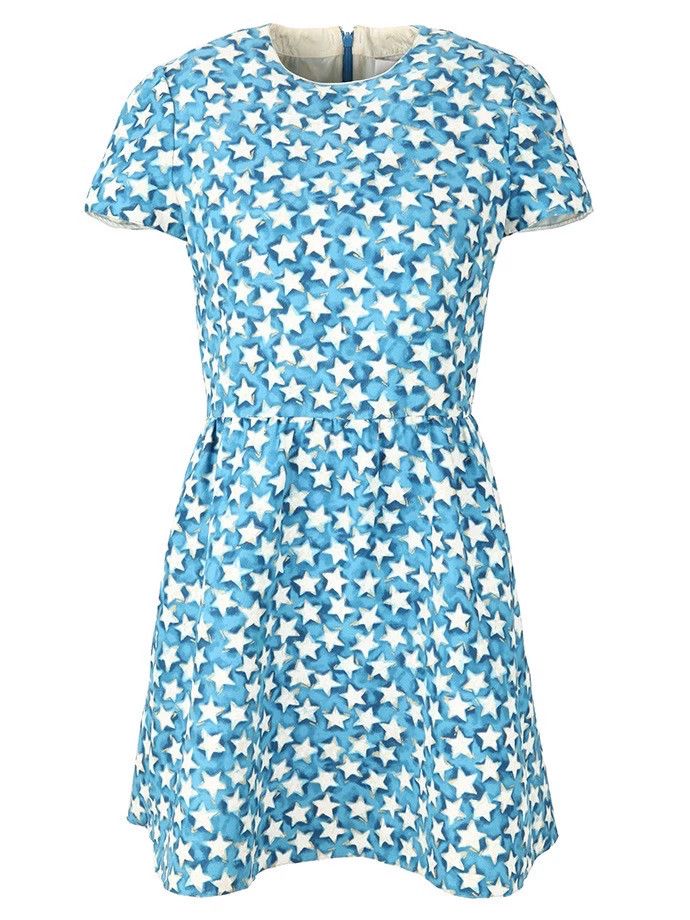 Valentino Valentino Blue Star Print Dress Size 38 Size US 38 / EU 54 - 1 Thumbnail