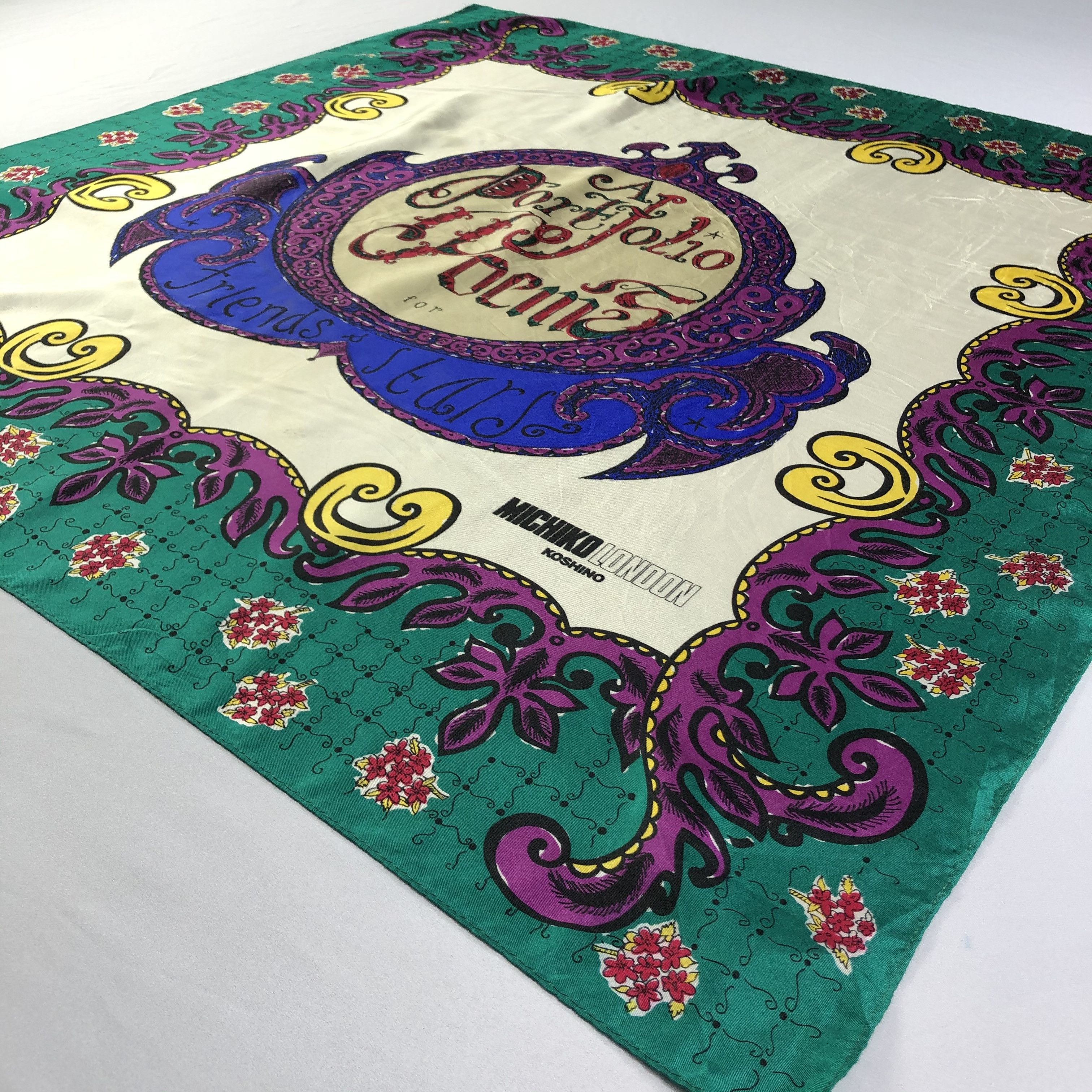 Michiko Koshino London × Vintage Vintage Michiko Koshino London Silk Scarf Size ONE SIZE - 3 Thumbnail