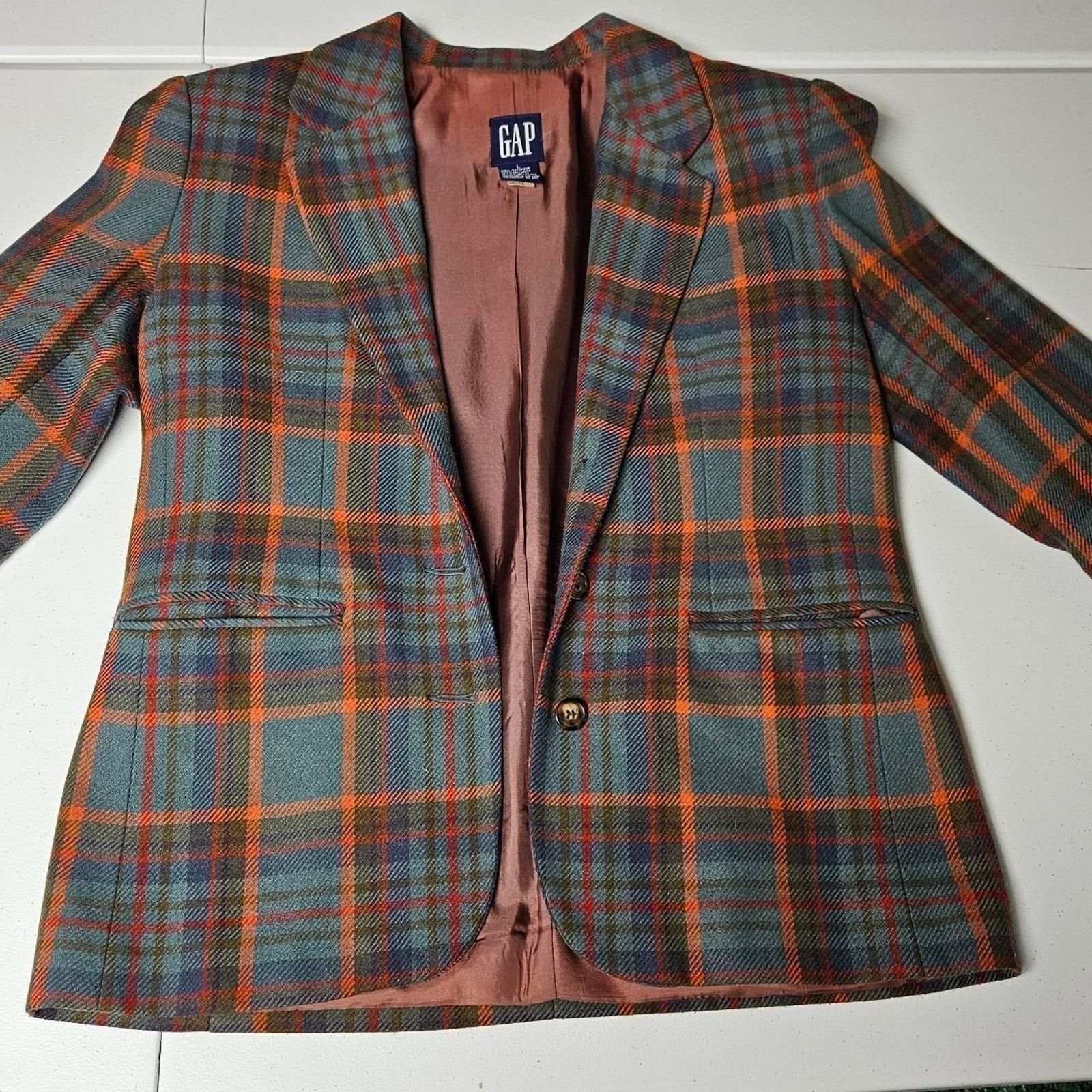 Gap Vtg 80s gap plaid gap blazer large Size S / US 4 / IT 40 - 2 Thumbnail