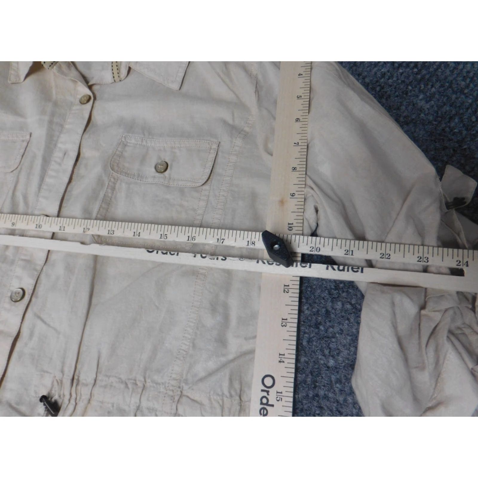 Vintage Chicos Shirt Beige Womens Casual Button-Up Top Jacket 2 Regular Size Classic Button-Up Down Cotton Breathable Long Sleeve Collared 2 Size XS / US 0-2 / IT 36-38 - 5 Thumbnail