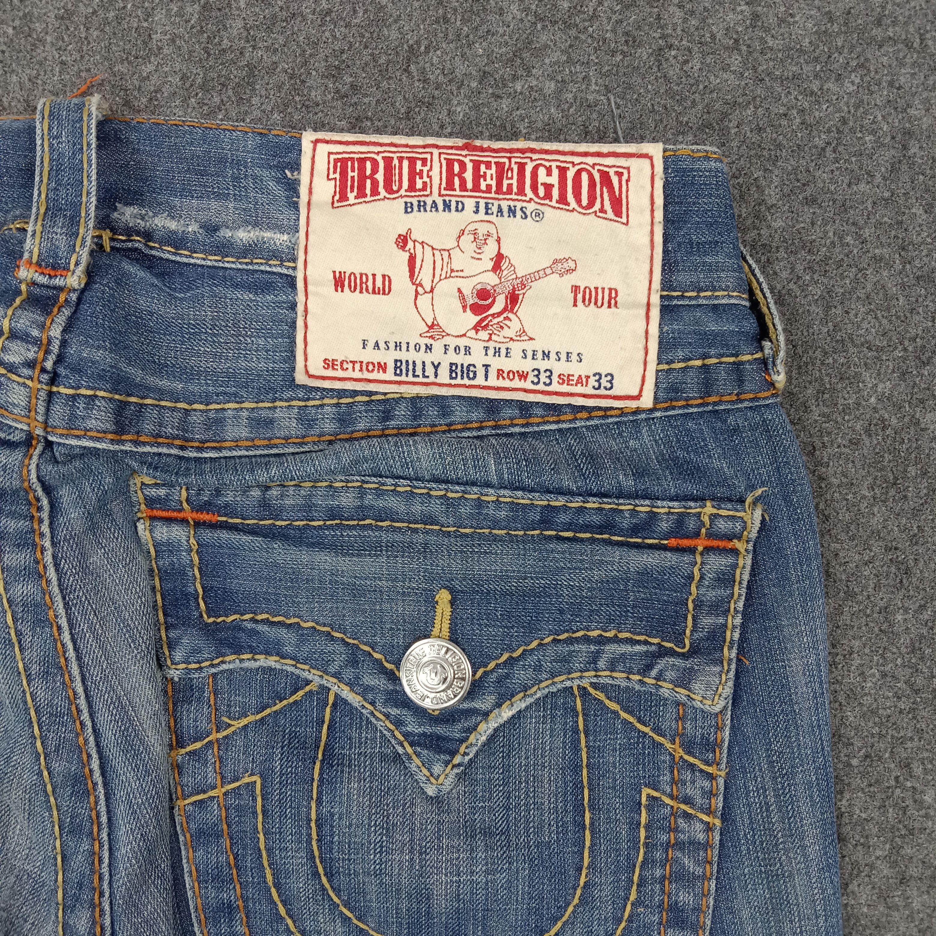 True Religion True Religion American Blue Baggy Denim Jeans C280N28 Size US 33 - 3 Thumbnail
