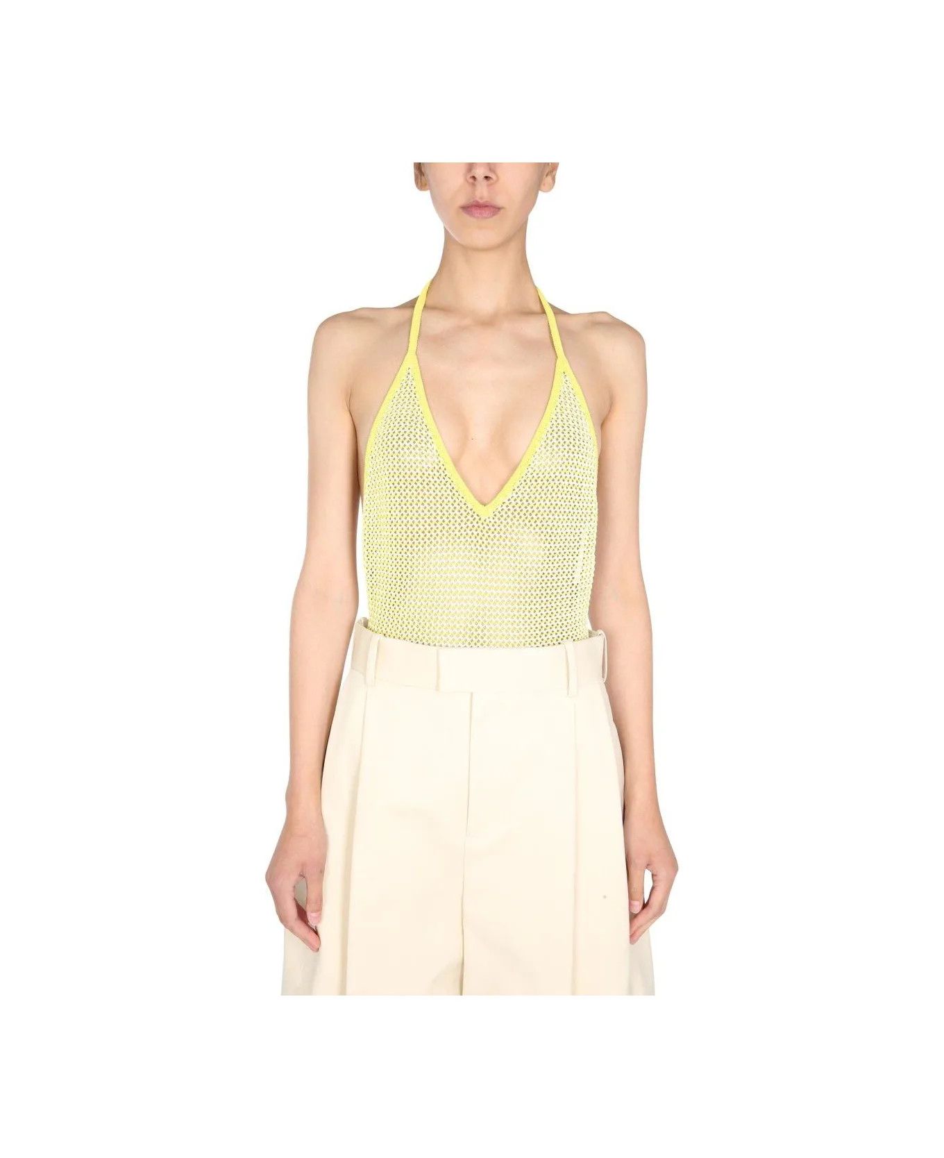 Bottega Veneta o1y0725 Bodysuit in Yellow Size M / US 6-8 / IT 42-44 - 5 Thumbnail