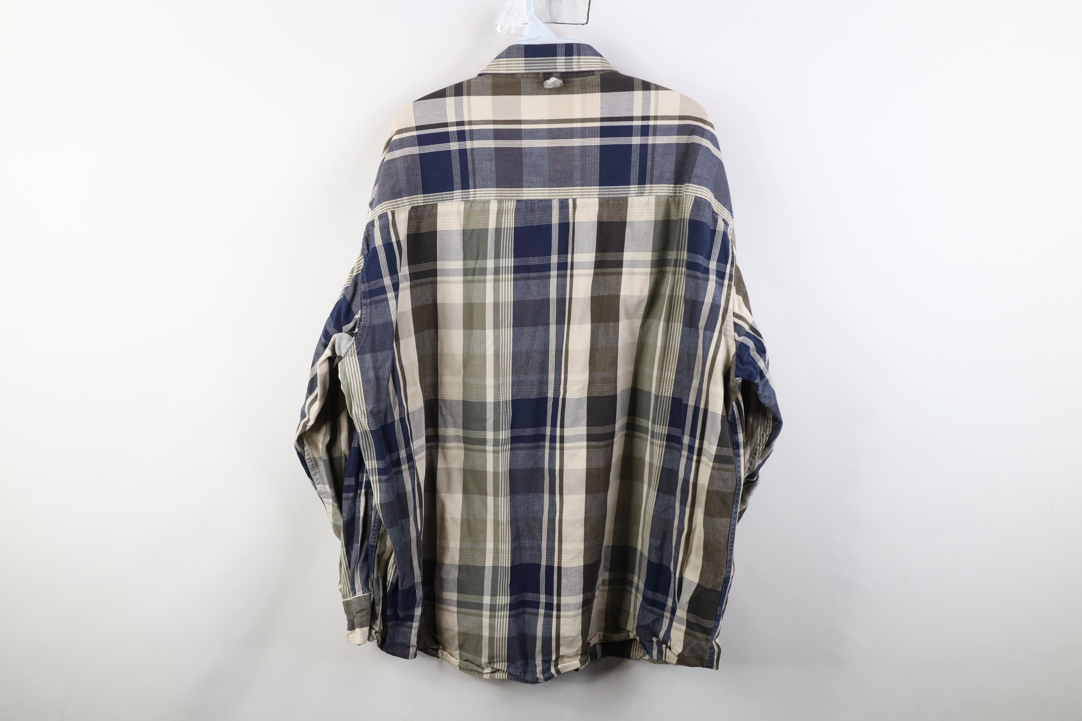 Vintage Vintage 90s Streetwear Twill Collared Button Shirt Plaid Size US XL / EU 56 / 4 - 9 Thumbnail
