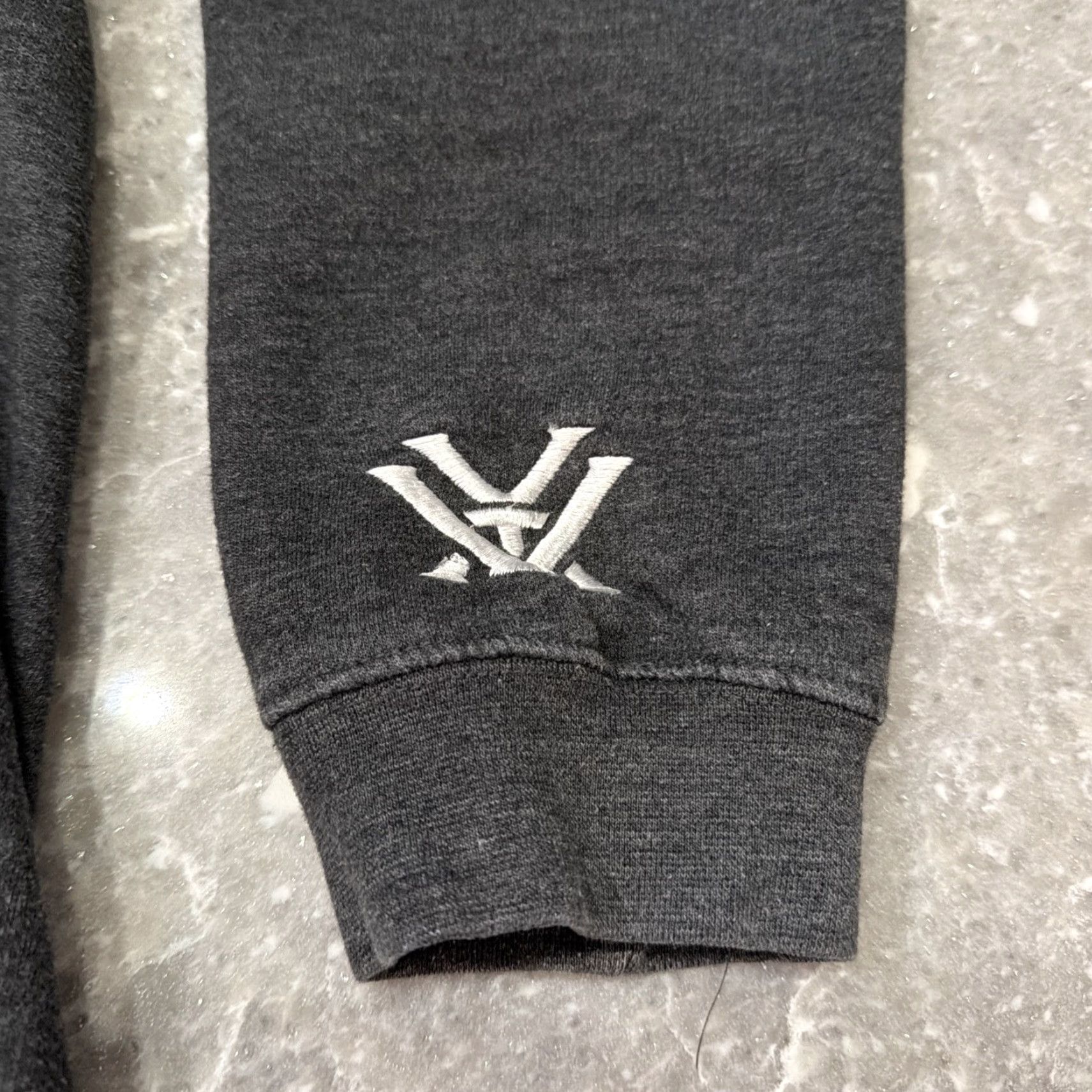 Vintage Vortex Optics Men's L Full Zip Hoodie American Flag Gray Size US L / EU 52-54 / 3 - 2 Thumbnail