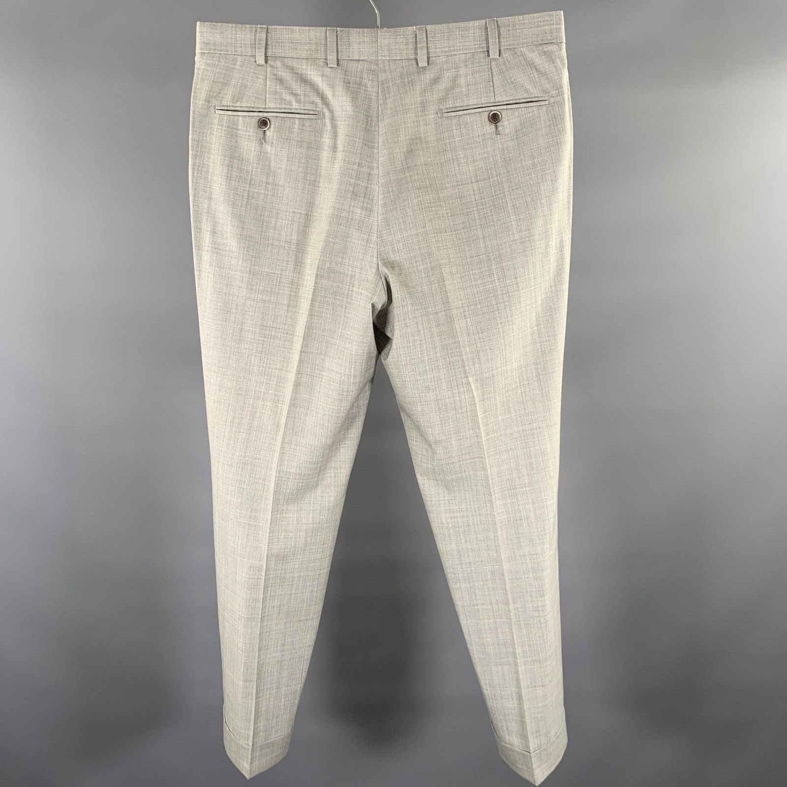 Suitsupply SUIT SUPPLY Size 34 Grey Wool Cuffed Casual Pants Size US 34 / EU 50 - 3 Thumbnail