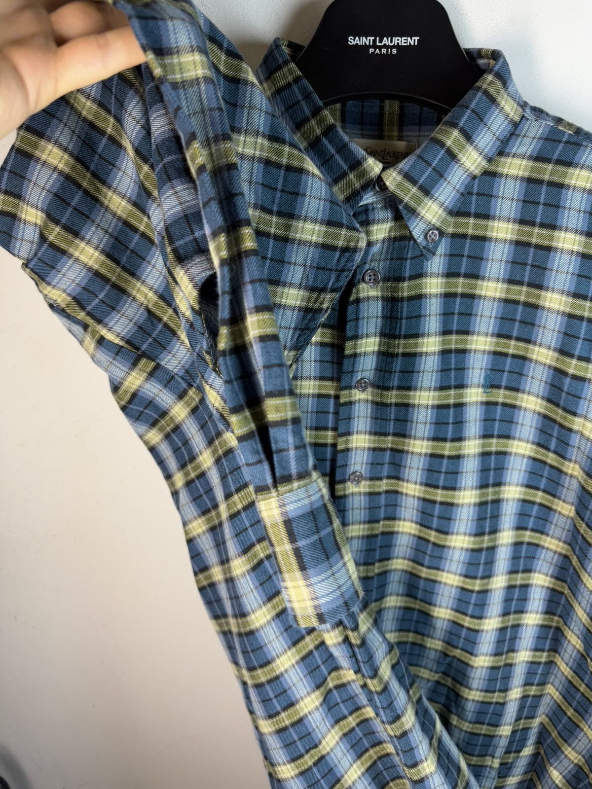 Yves Saint Laurent YSL Shirt Check Plaid Flannel Vintage Yves Saint Laurent Size US XL / EU 56 / 4 - 10 Thumbnail