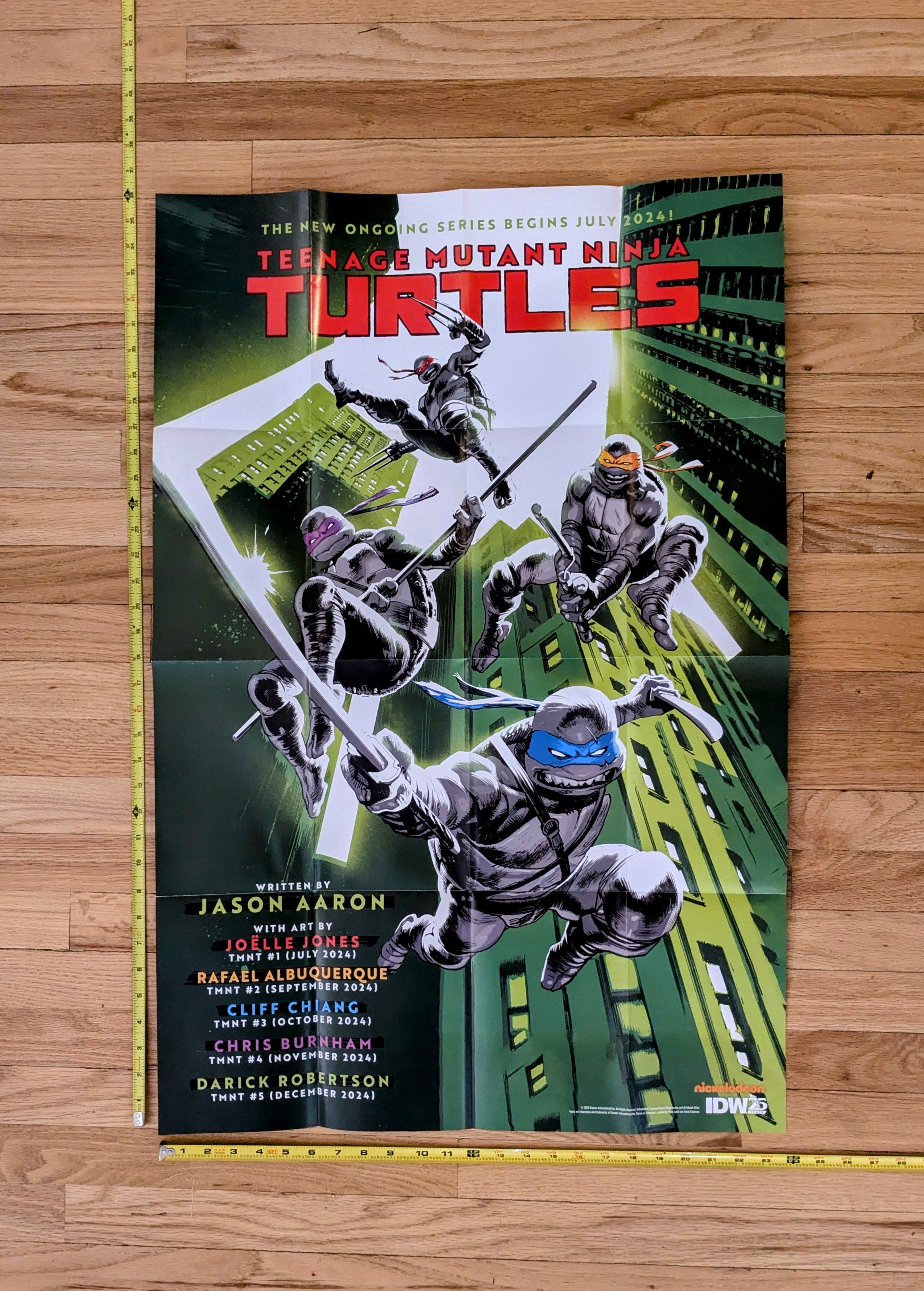 Designer TMNT IDW Nickelodeon 2024 Two Sided Folded SDCC Promo Poster Size ONE SIZE - 3 Thumbnail