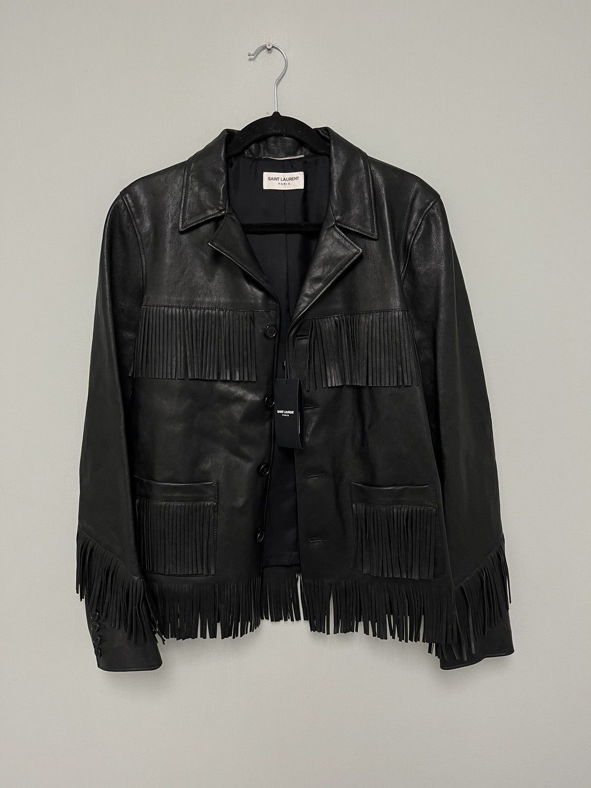 Saint Laurent Paris L12 Curtis Fringe Leather Jacket. Size euro 48 Size M / US 6-8 / IT 42-44 - 24 Thumbnail