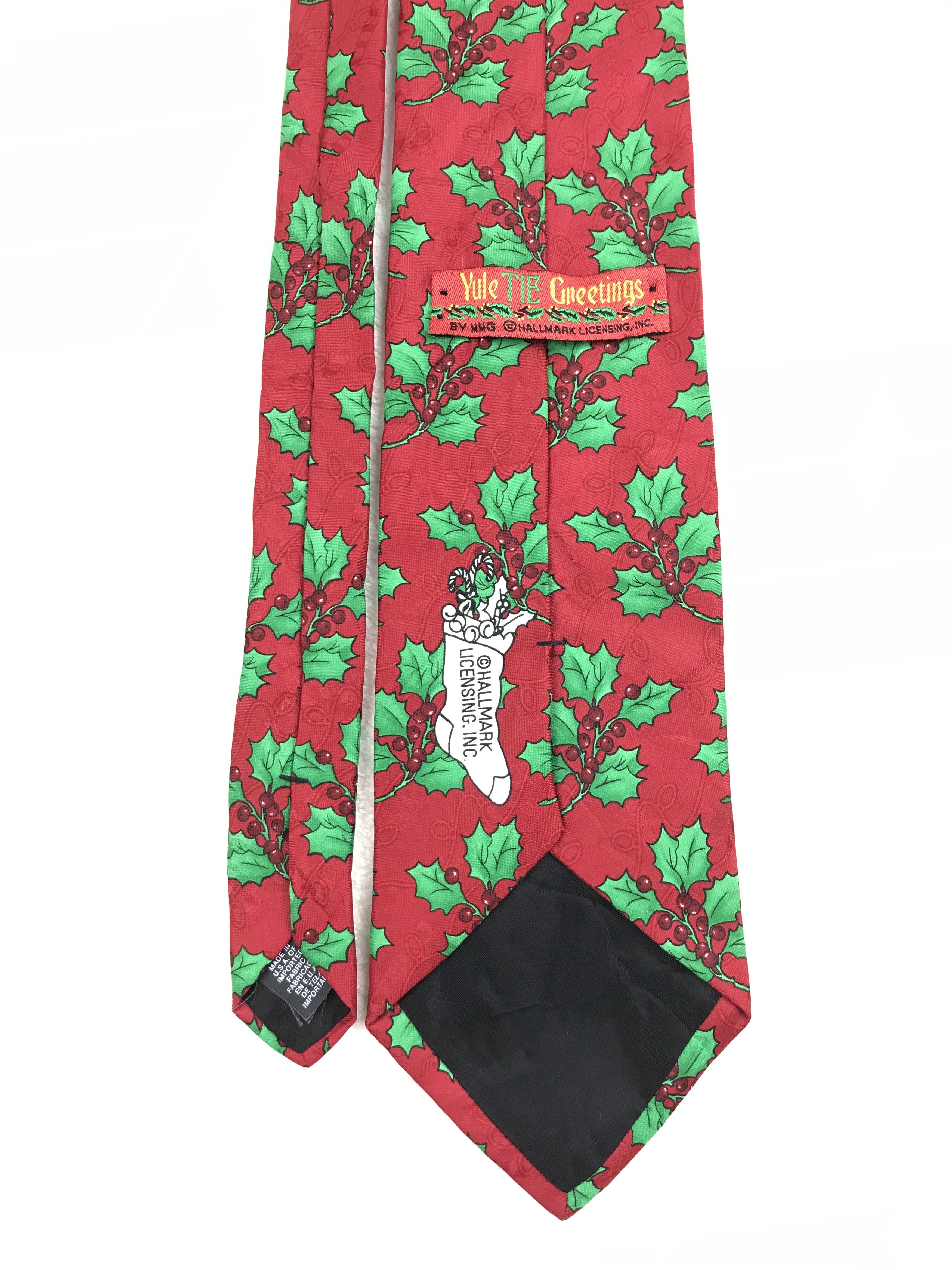 Designer × Vintage Vintage Yule Tie Greetings 100% Polyester Necktie Size ONE SIZE - 4 Thumbnail