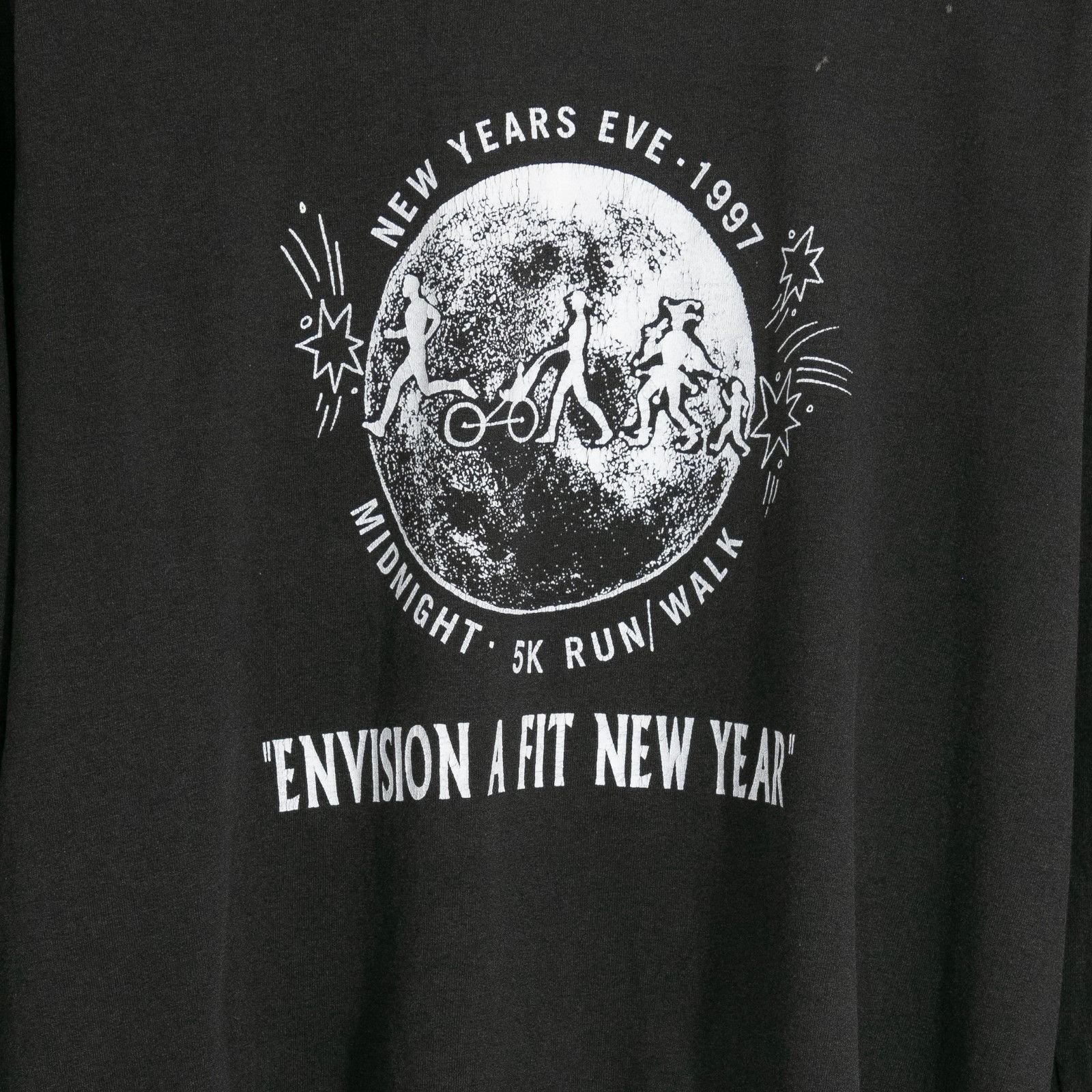 Vintage Vintage 90s New Years Run T Shirt Mens Medium Single Stitch Size US M / EU 48-50 / 2 - 3 Thumbnail