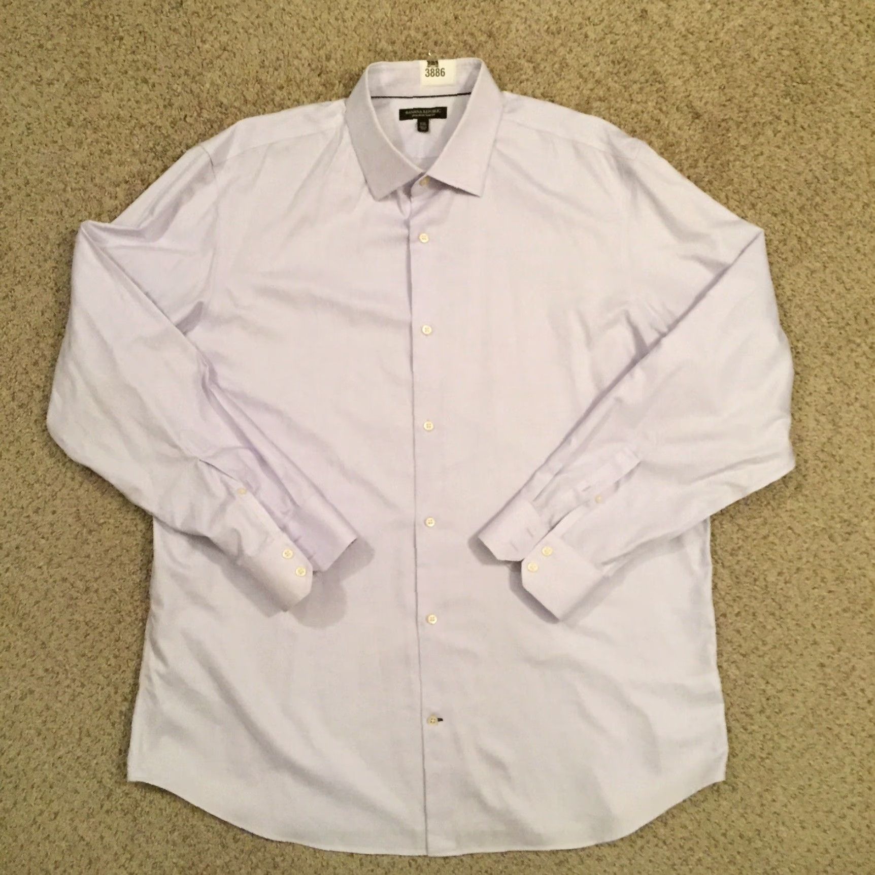 Banana Republic Banana Republic Shirt Mens XXL Slim Fit Purple Micro Check Long Sleeve Button Up Size US XXL / EU 58 / 5 - 2 Thumbnail