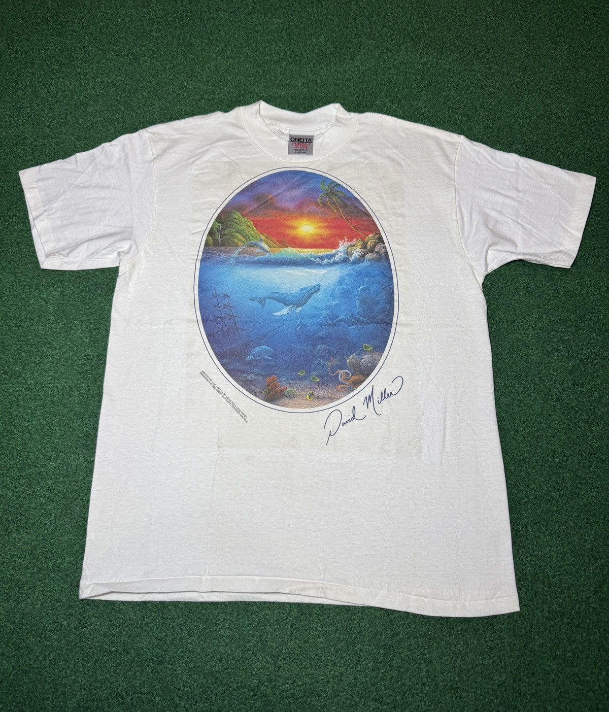 Vintage Visions Of Dawn David Miller Ocean 90s Art Tee T Shirt Large Size US L / EU 52-54 / 3 - 1 Thumbnail