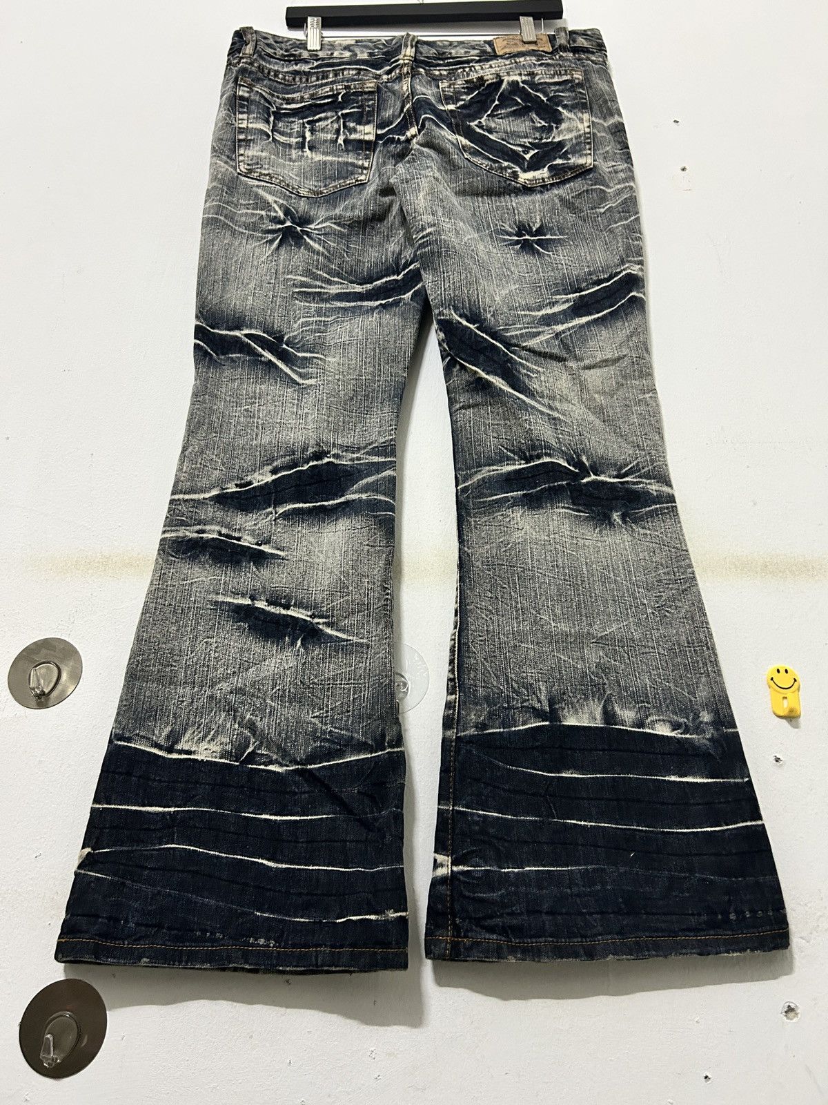If Six Was Nine Vintage Japanese Flare Jeans Sick Acid Wash Design Size US 36 / EU 52 - 8 Thumbnail
