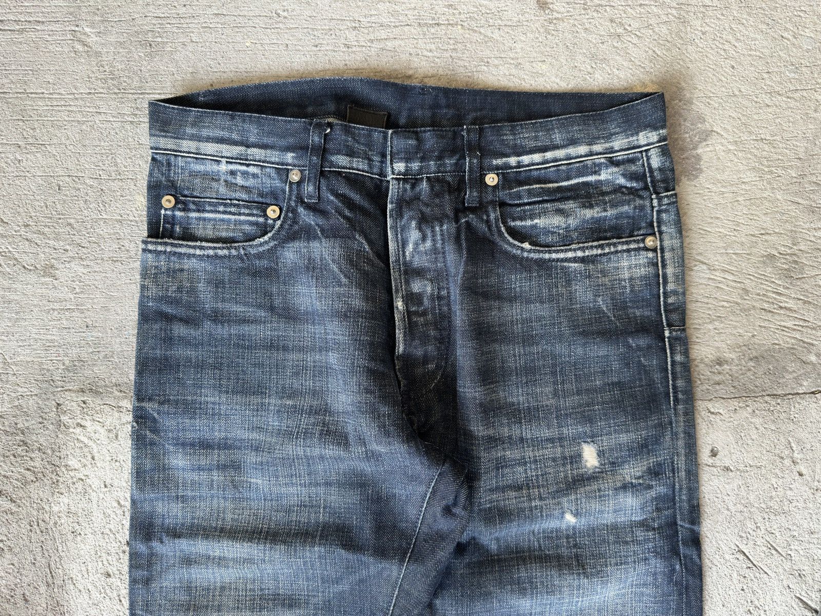 Dior AW05 Dior Homme Distressed Indigo Slim Jeans Size US 29 - 3 Thumbnail
