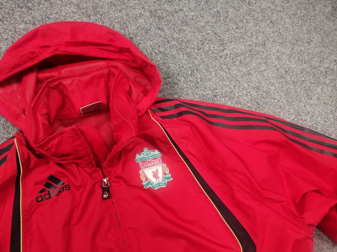 Adidas Vintage Adidas Liverpool 2009-10 Football Soccer Red Jacket Size US L / EU 52-54 / 3 - 6 Thumbnail