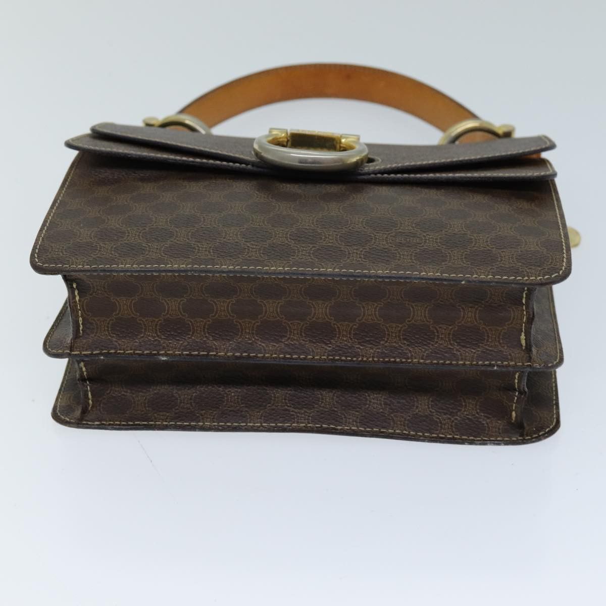 Celine CELINE Macadam Canvas Hand Bag Pvc Brown Size ONE SIZE - 9 Thumbnail