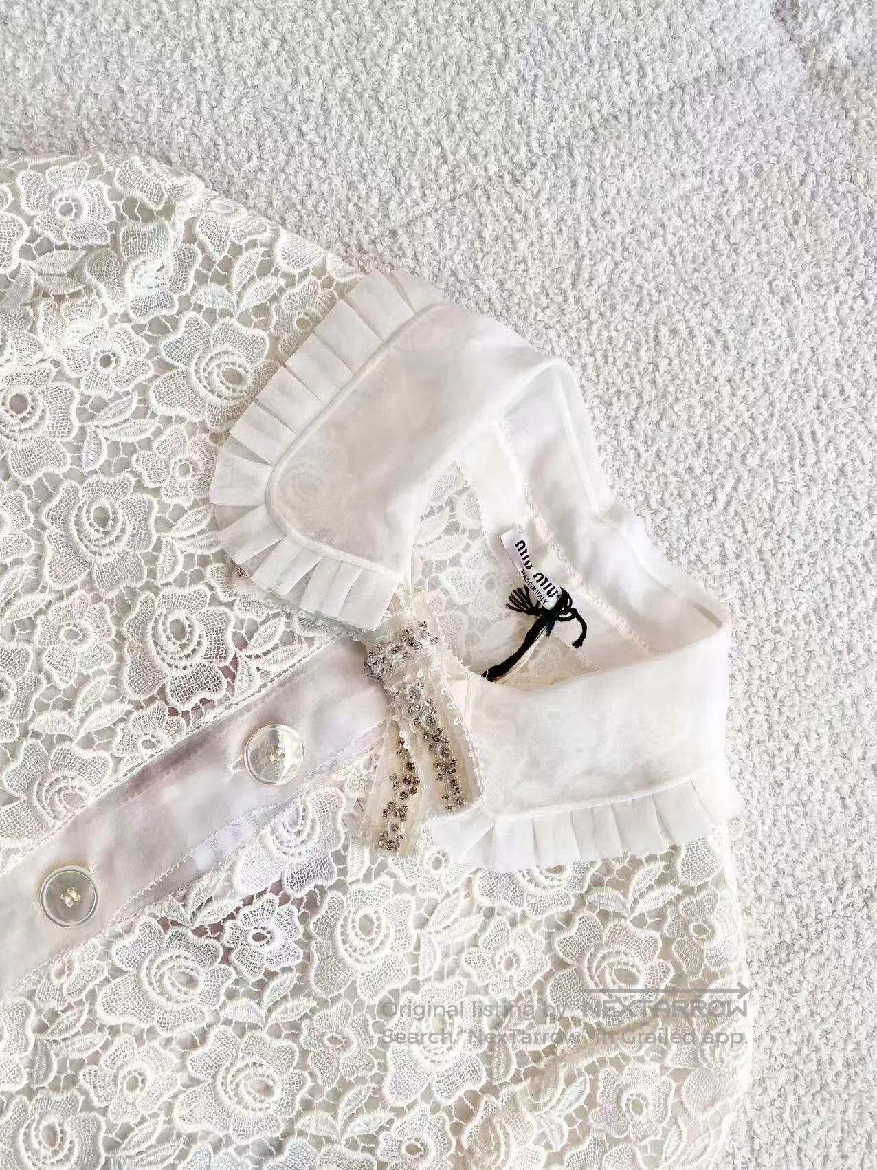 Miu Miu Miu Miu Lace cut-out bow jacket| Size XS / US 0-2 / IT 36-38 - 4 Thumbnail