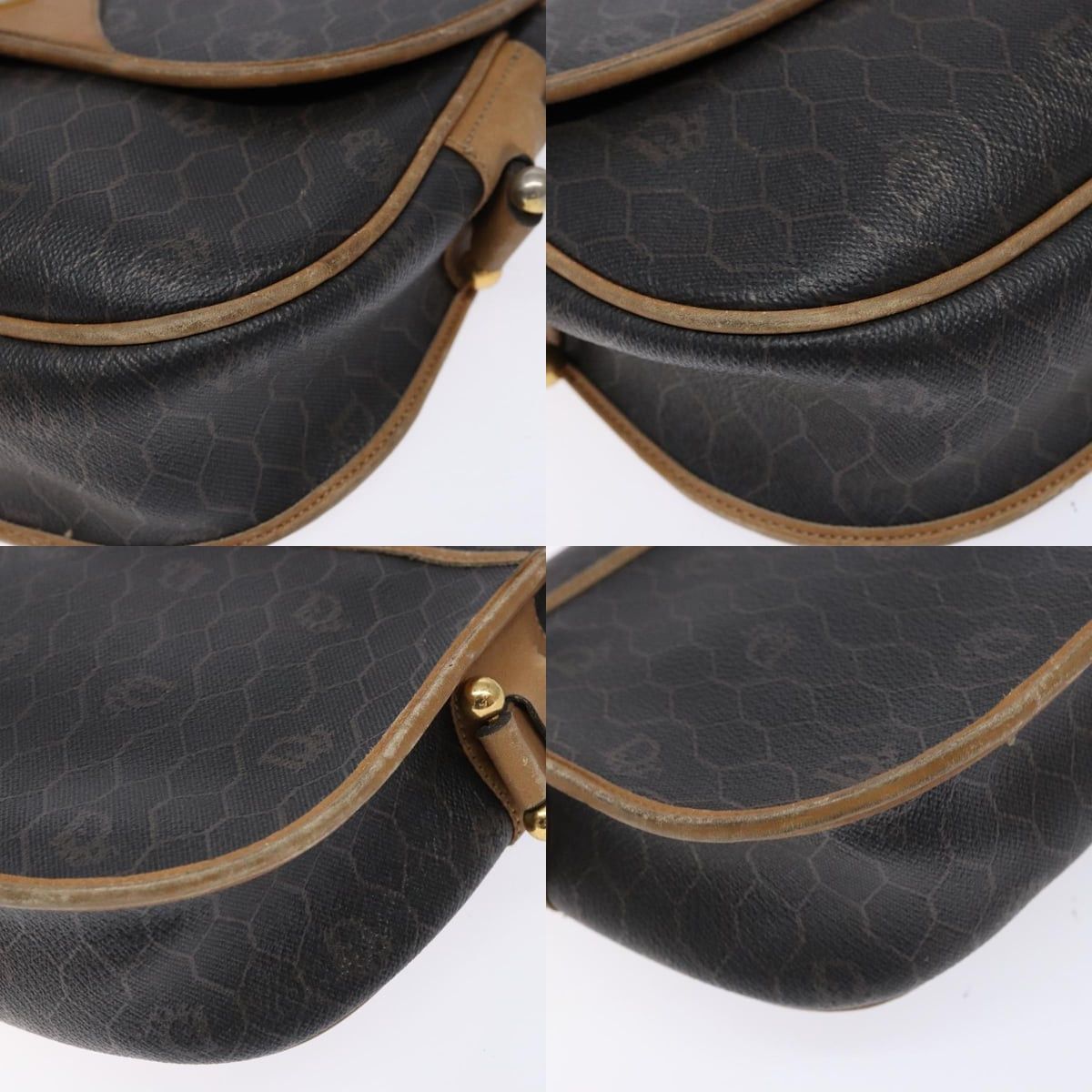 Dior DIOR Honeycomb Canvas Shoulder Bag Pvc Black Gold Size ONE SIZE - 10 Thumbnail