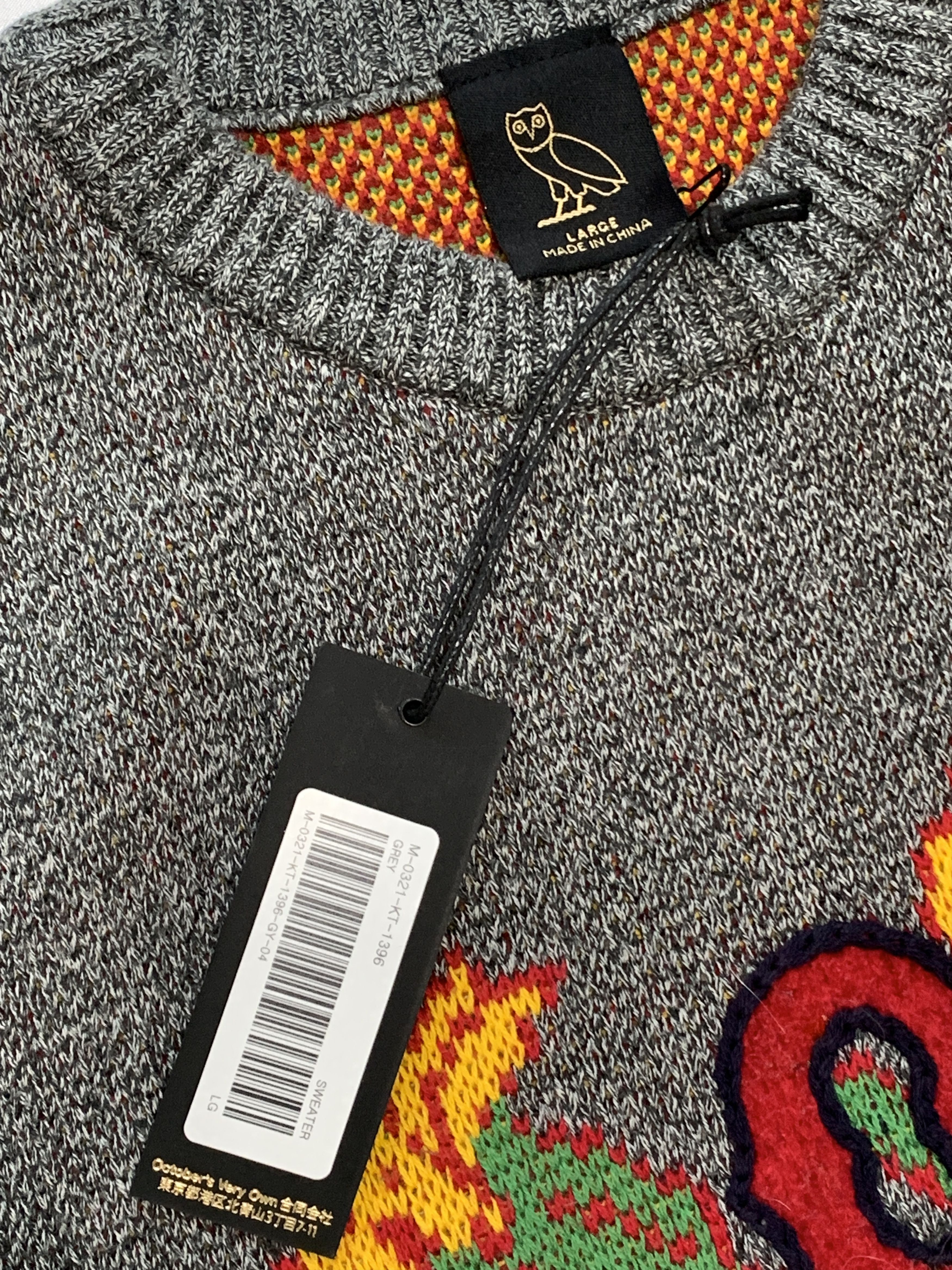 Drake OVO Pompom Knit Marigold Sweater Grey Marl Crewneck Size US L / EU 52-54 / 3 - 3 Thumbnail