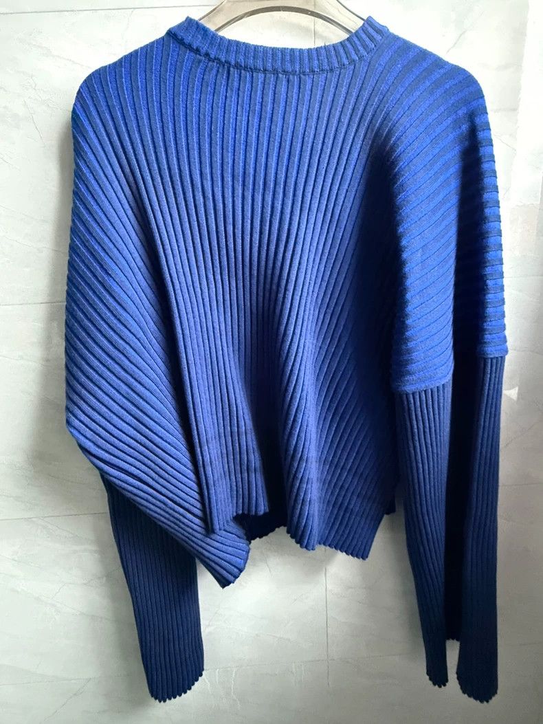 Y/Project Blue Ribbed Knit Sweater XS - dmc