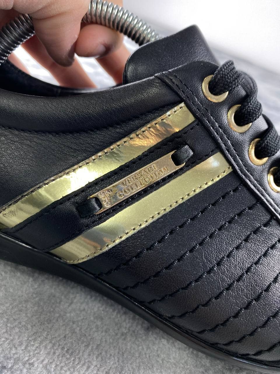 Versace Versace Collection Leather Sneakers Women Size US 9 / IT 39 - 7 Thumbnail