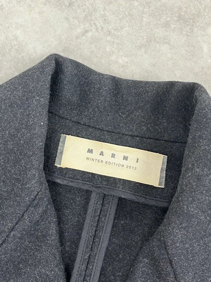 Marni AW2013 Marni Dark Grey Wool Classy Long Coat Size S / US 4 / IT 40 - 9 Thumbnail