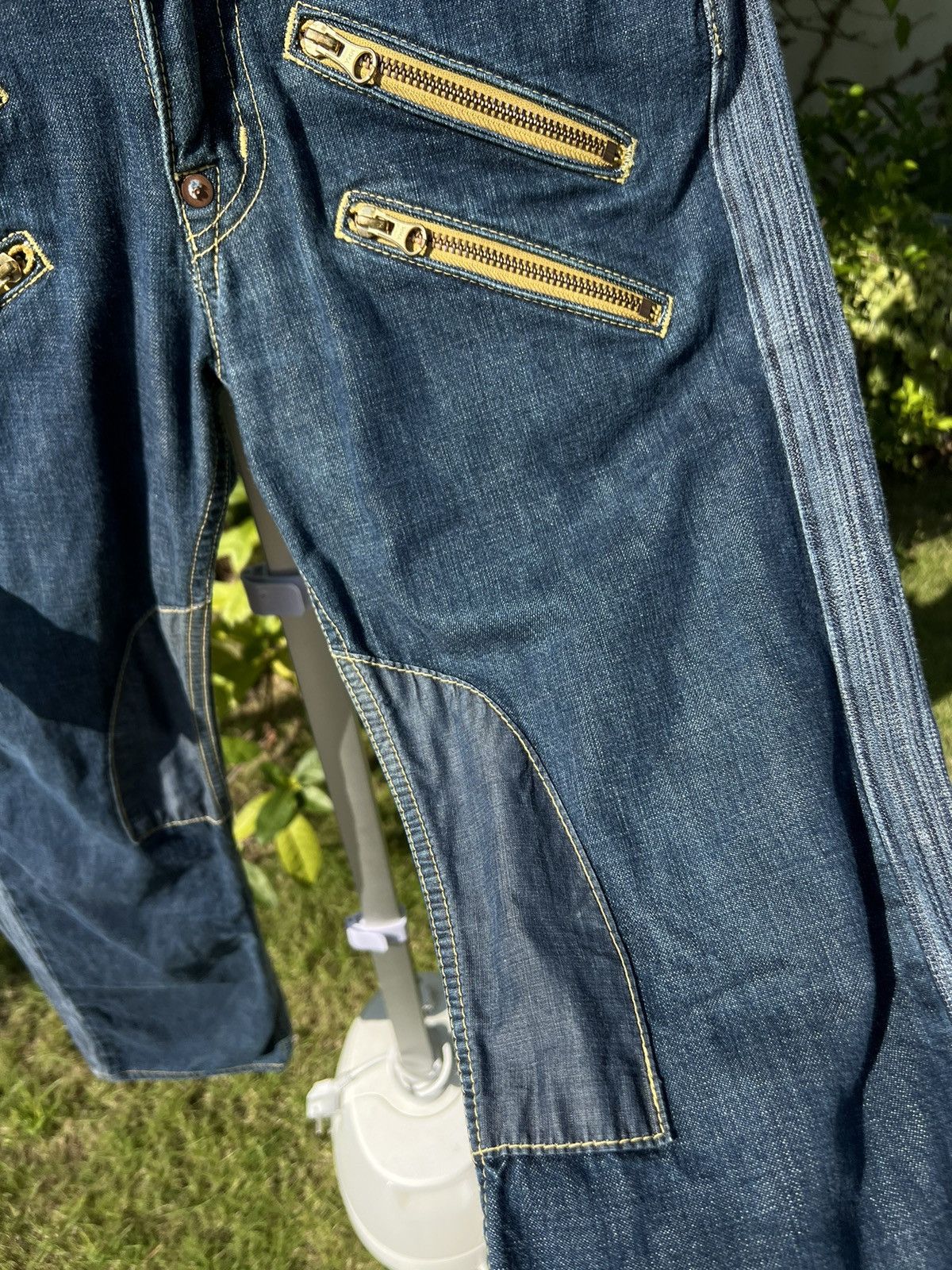 90’s YEN BY MICHIKO KOSHINO RARE RETRO JEANS ZIPPER 2 SIDES